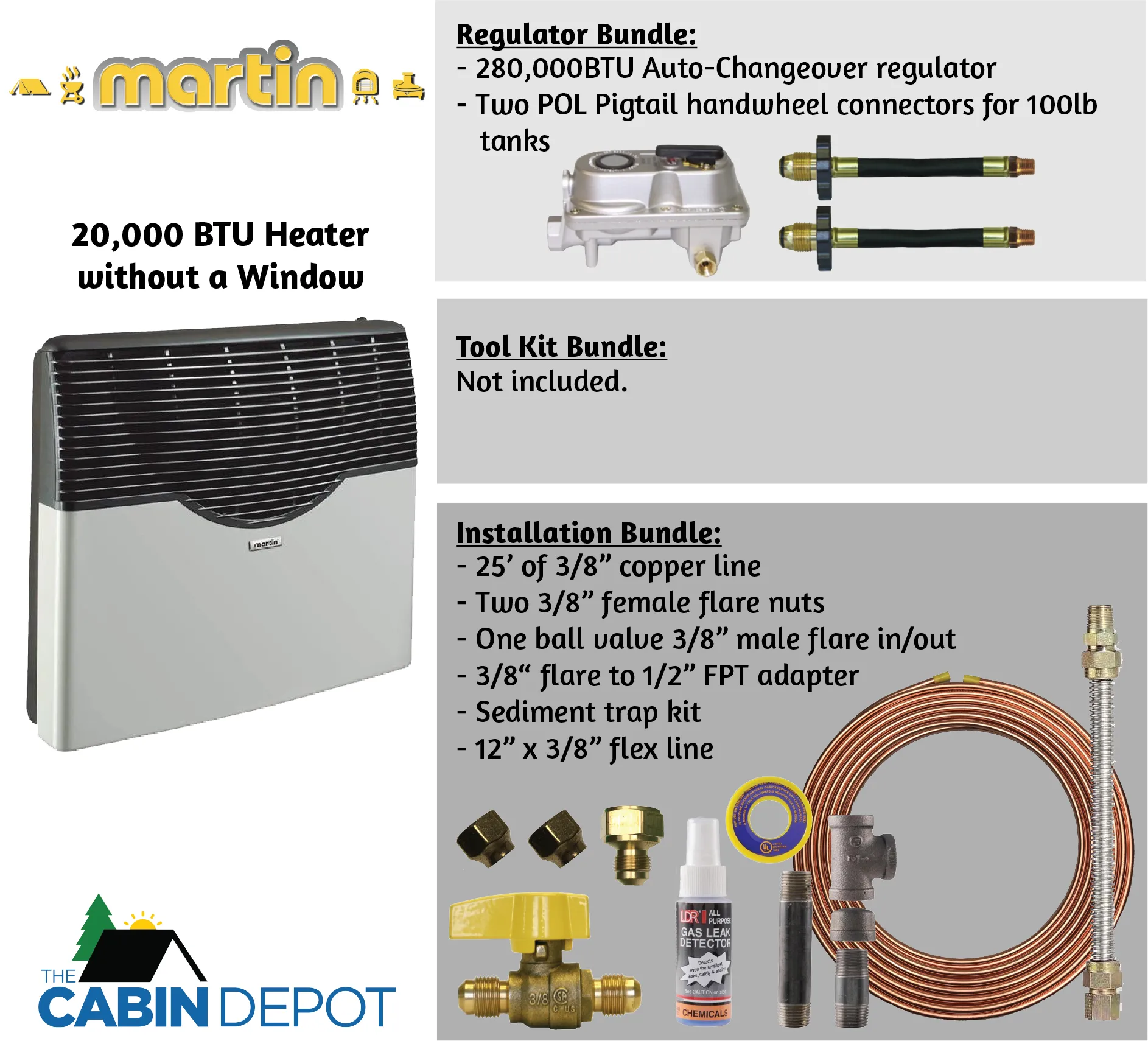 Martin 20000 BTU Propane Direct Vent Heater MDV20P