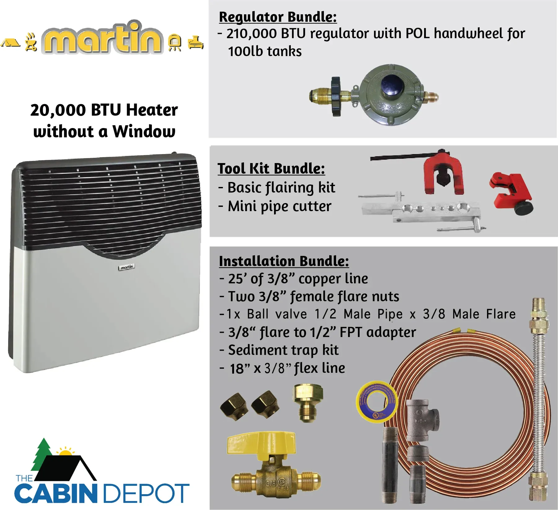 Martin 20000 BTU Propane Direct Vent Heater MDV20P