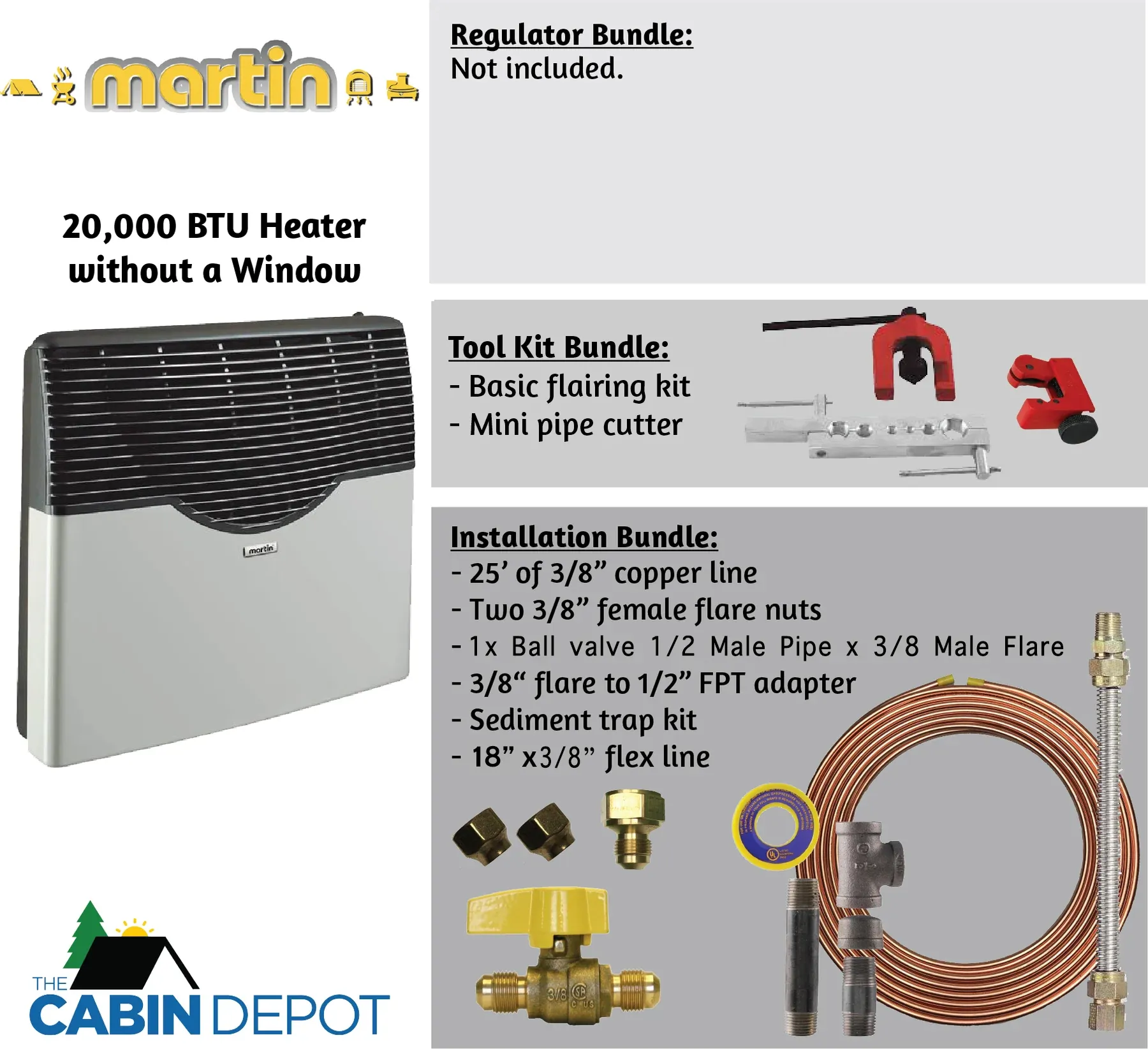 Martin 20000 BTU Propane Direct Vent Heater MDV20P