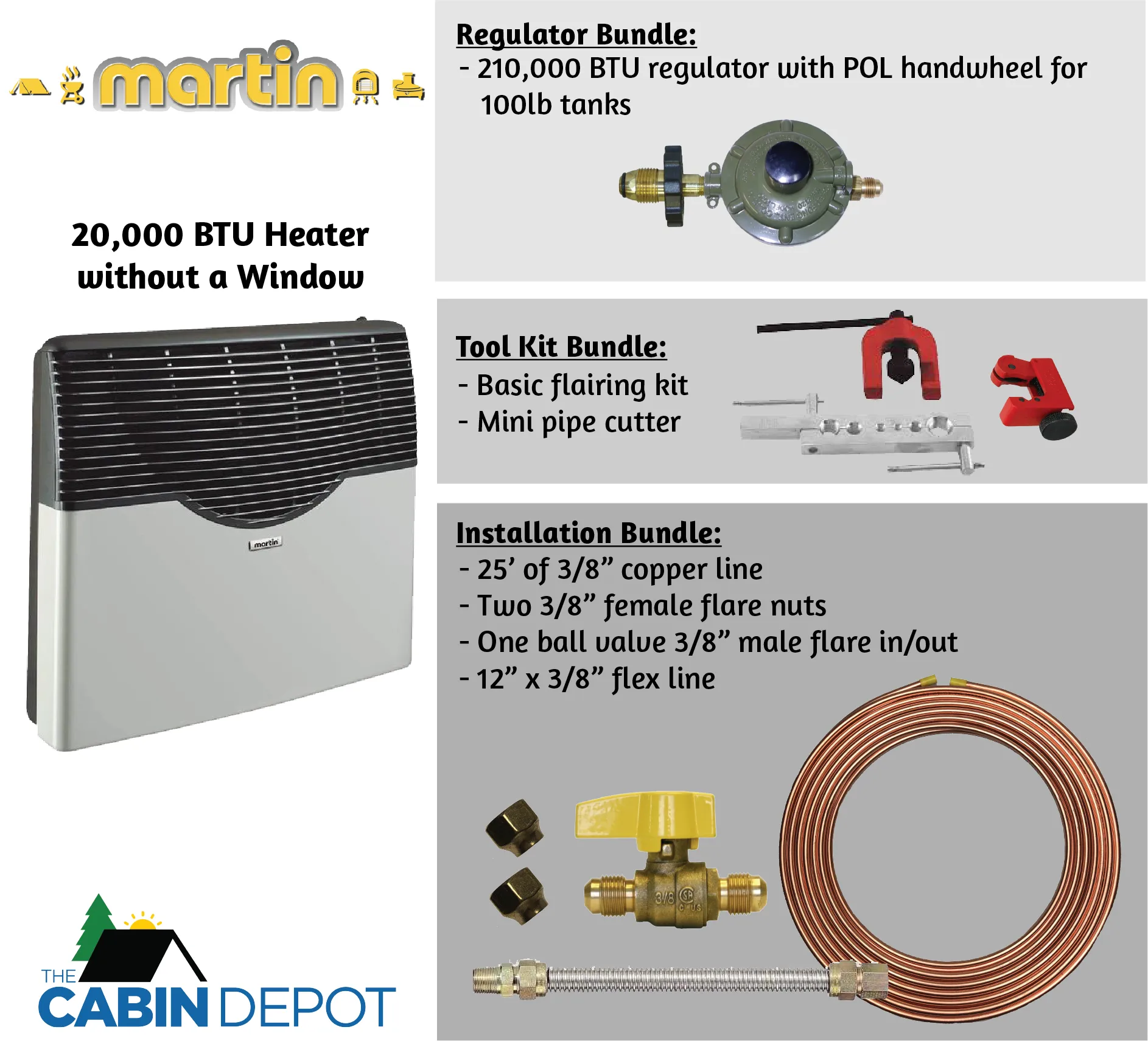 Martin 20000 BTU Propane Direct Vent Heater MDV20P