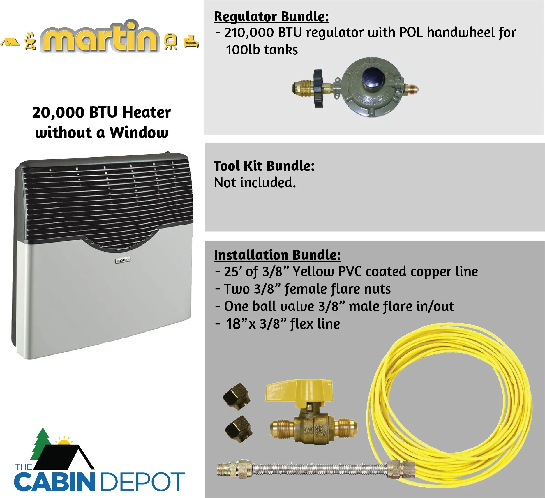 Martin 20000 BTU Propane Direct Vent Heater MDV20P