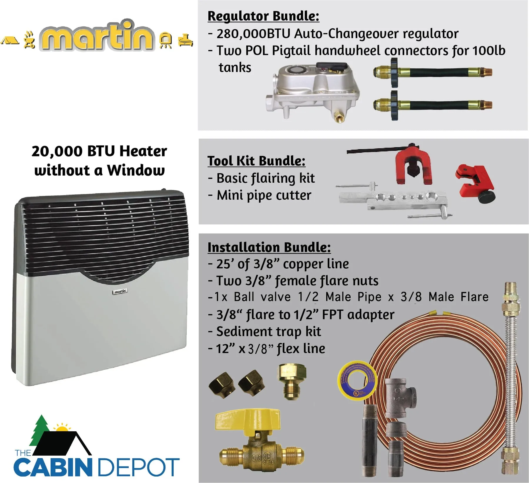 Martin 20000 BTU Propane Direct Vent Heater MDV20P