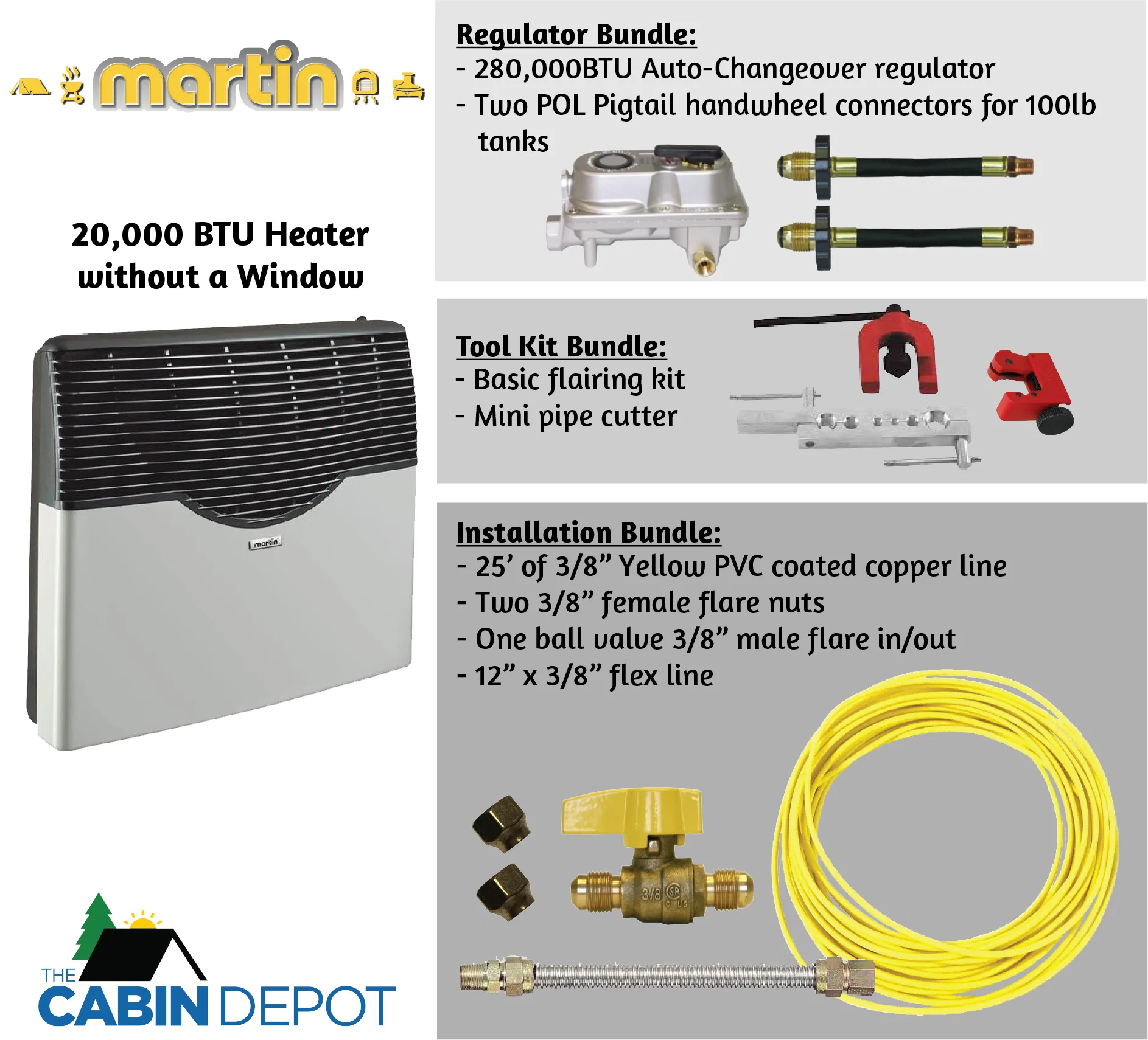 Martin 20000 BTU Propane Direct Vent Heater MDV20P