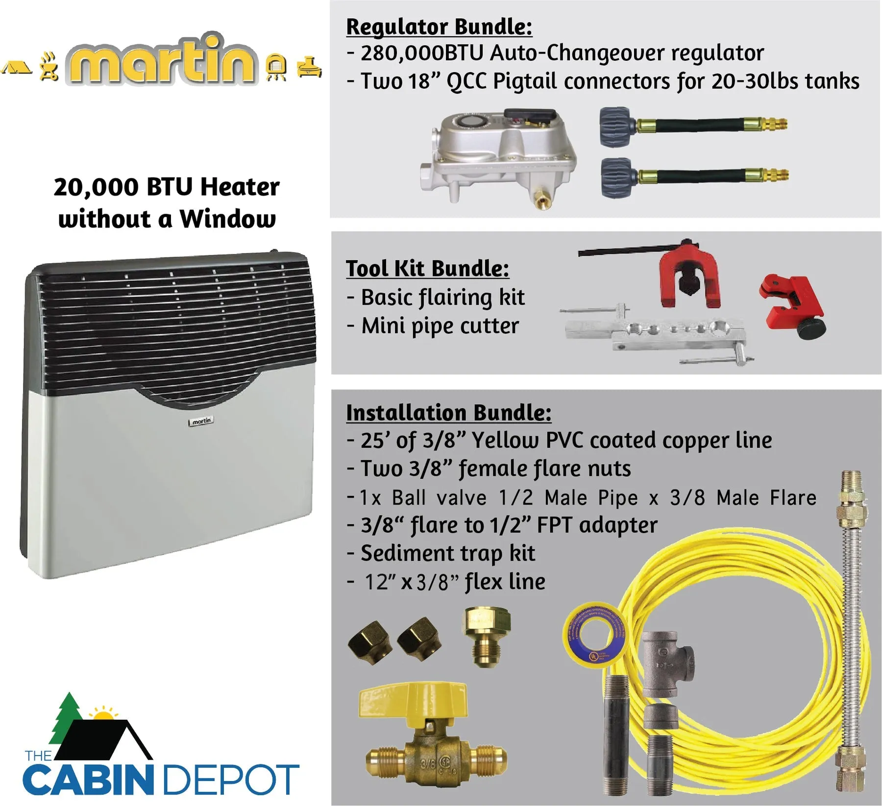 Martin 20000 BTU Propane Direct Vent Heater MDV20P