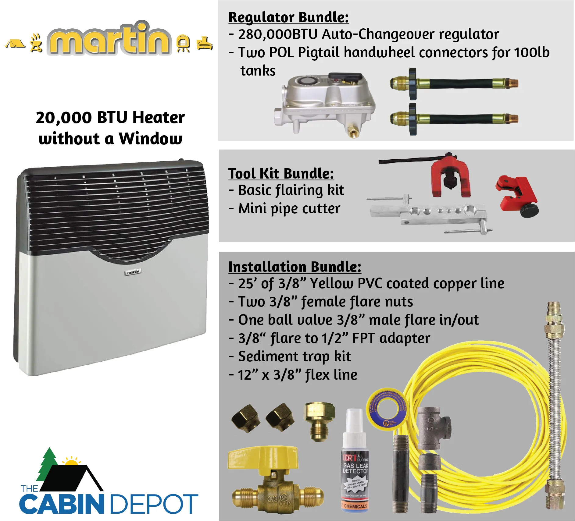 Martin 20000 BTU Propane Direct Vent Heater MDV20P