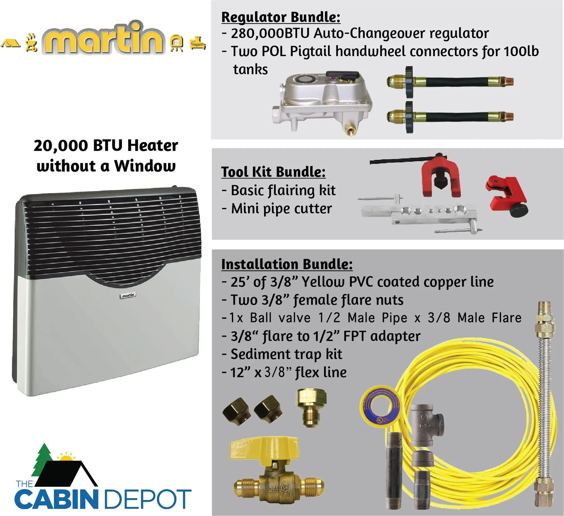 Martin 20000 BTU Propane Direct Vent Heater MDV20P