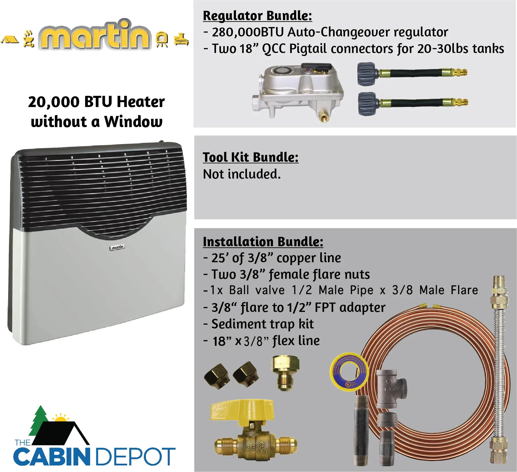 Martin 20000 BTU Propane Direct Vent Heater MDV20P