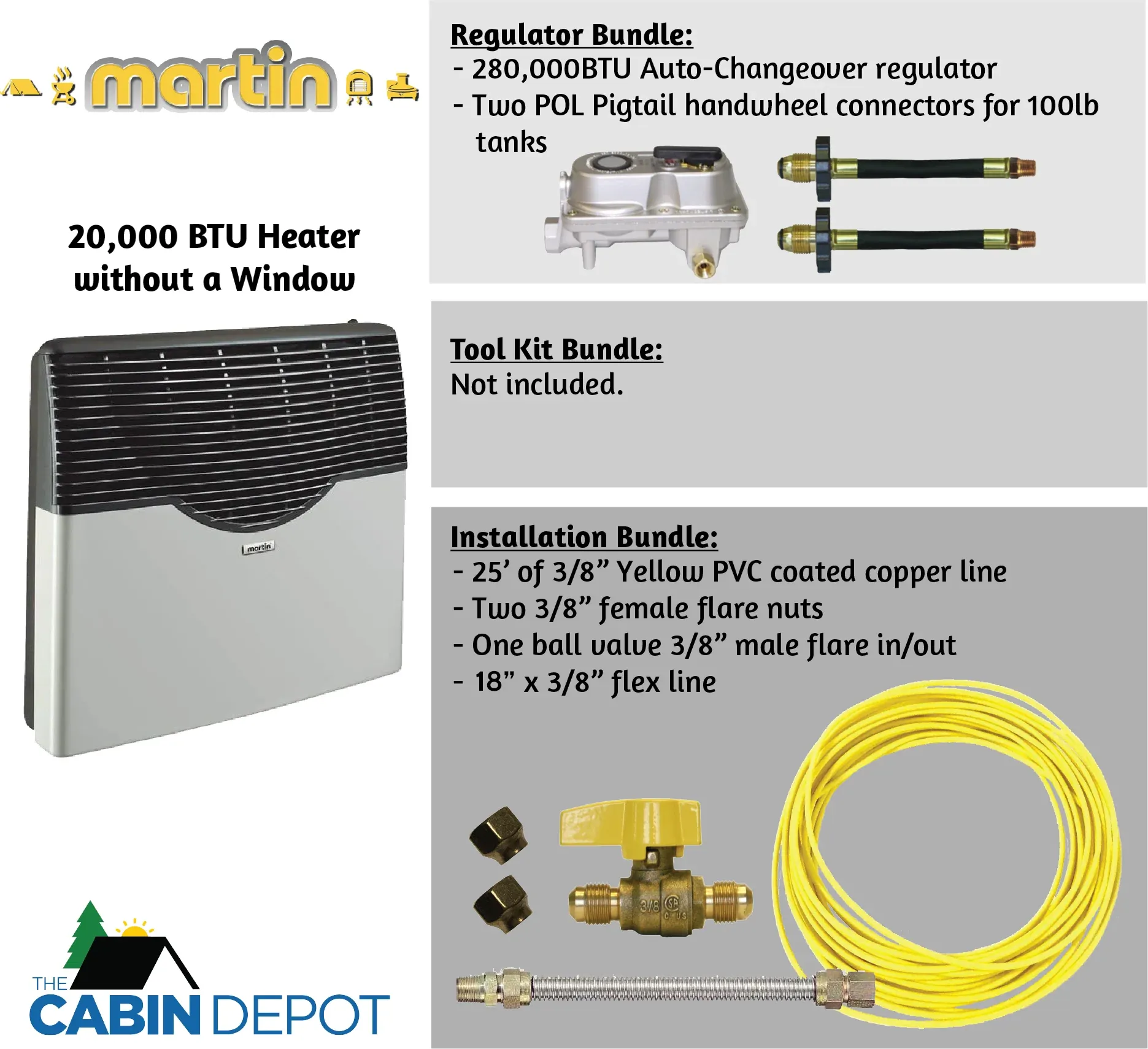 Martin 20000 BTU Propane Direct Vent Heater MDV20P