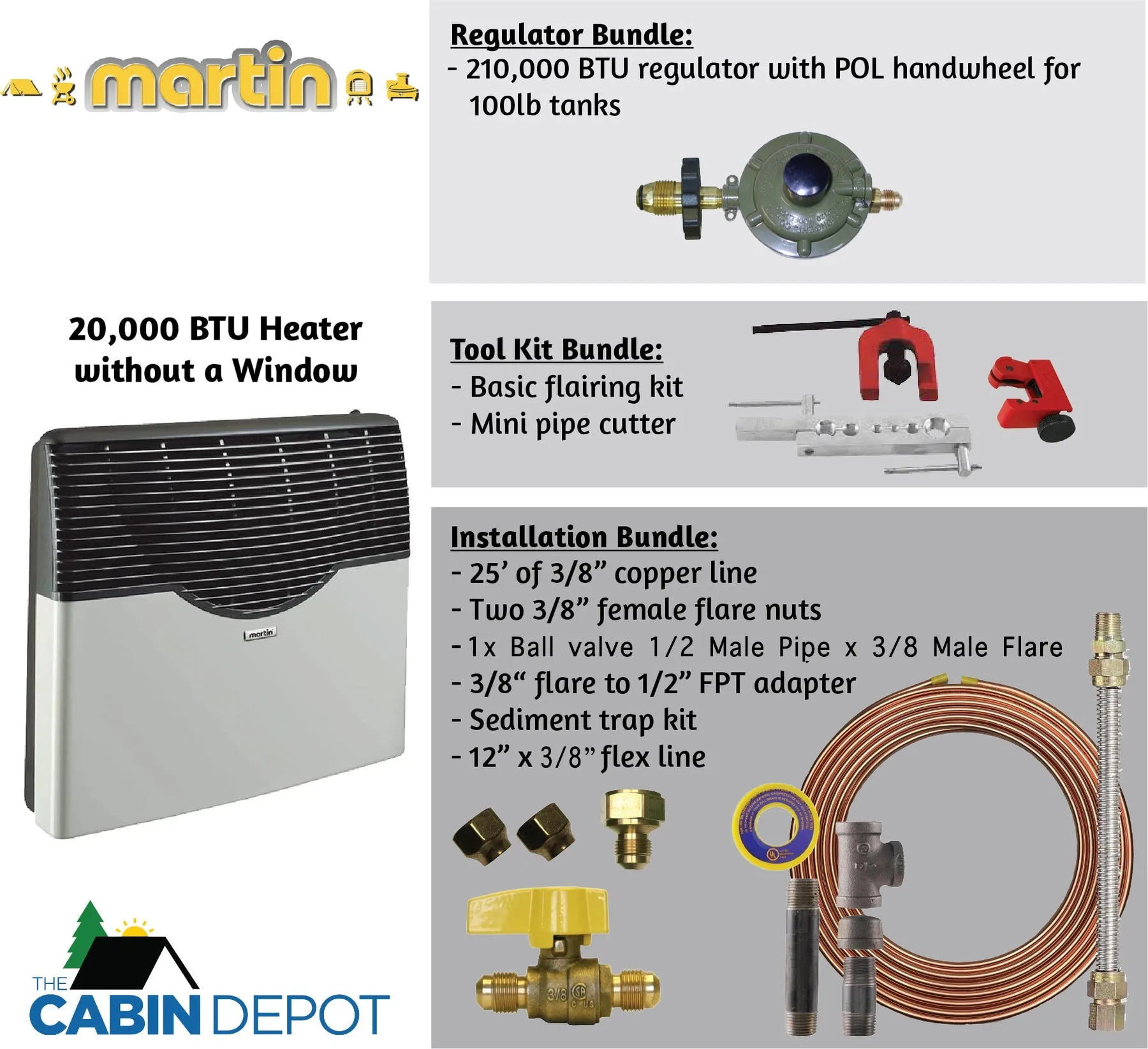 Martin 20000 BTU Propane Direct Vent Heater MDV20P