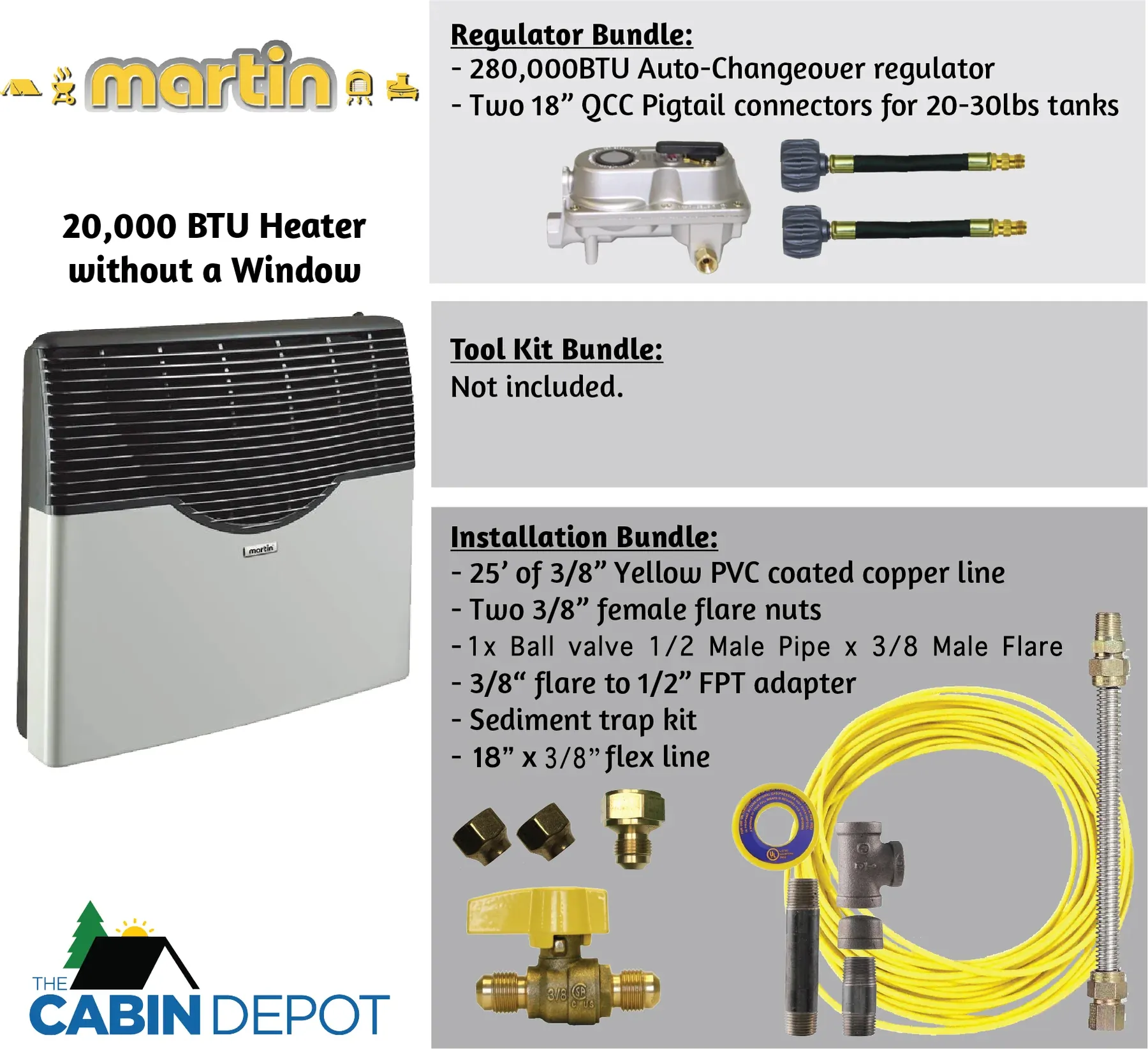 Martin 20000 BTU Propane Direct Vent Heater MDV20P