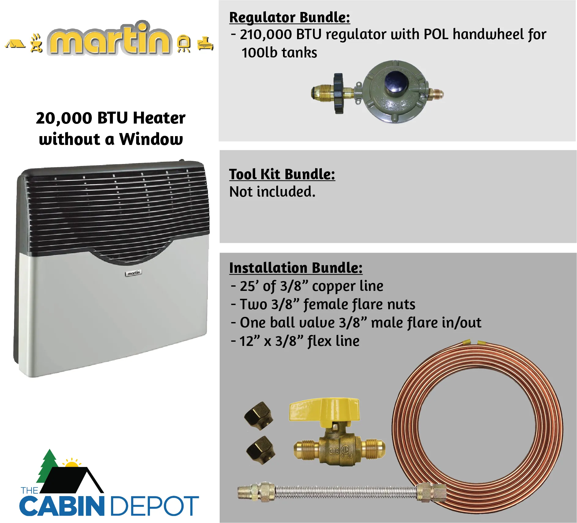 Martin 20000 BTU Propane Direct Vent Heater MDV20P