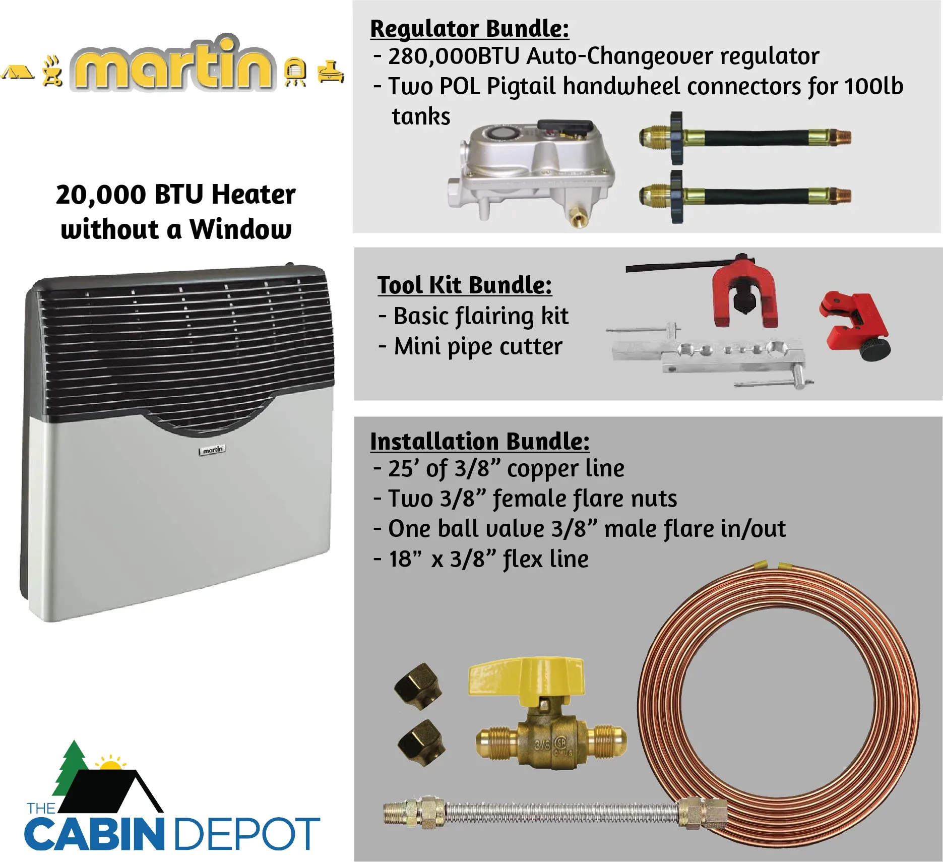 Martin 20000 BTU Propane Direct Vent Heater MDV20P