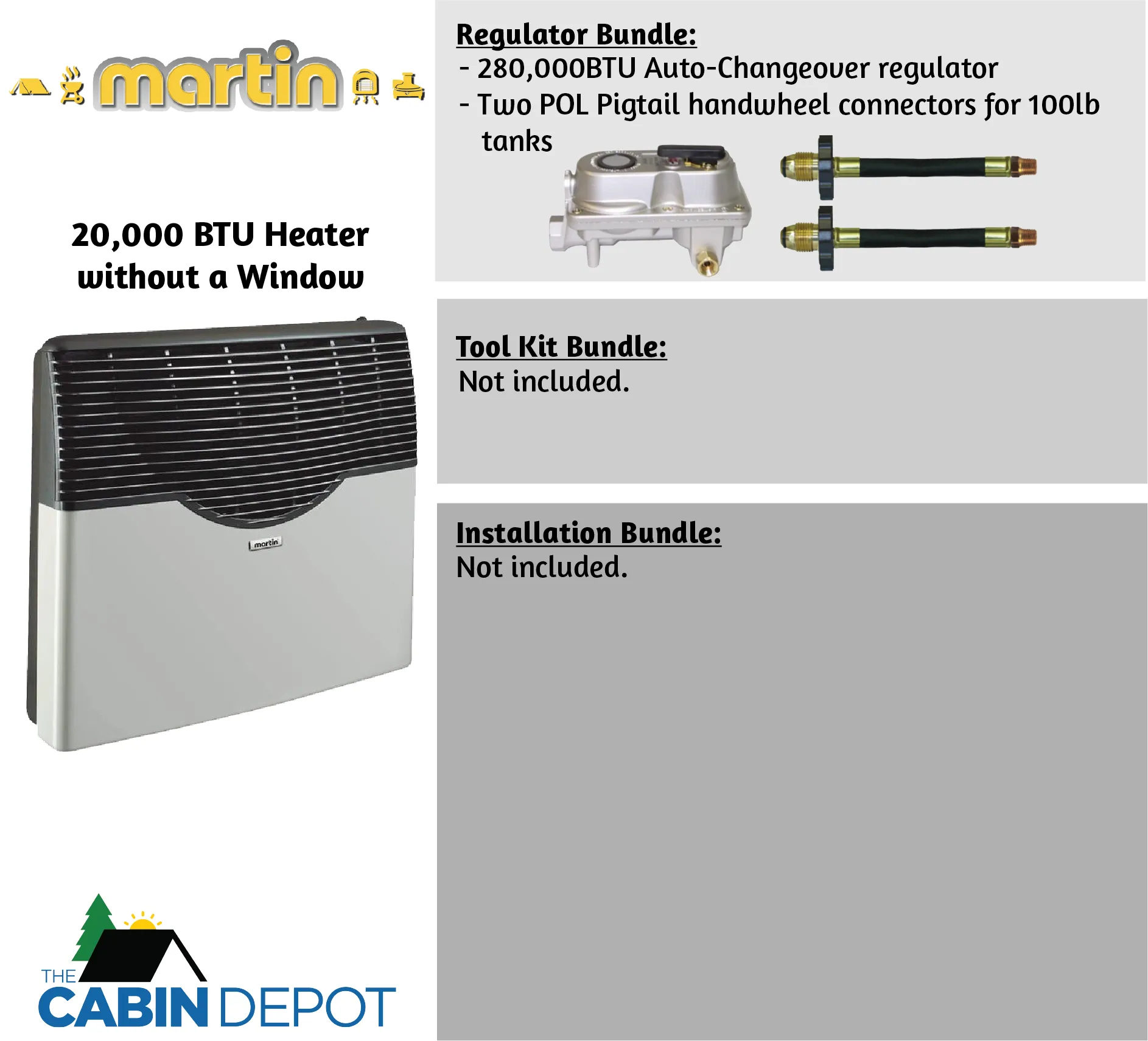 Martin 20000 BTU Propane Direct Vent Heater MDV20P