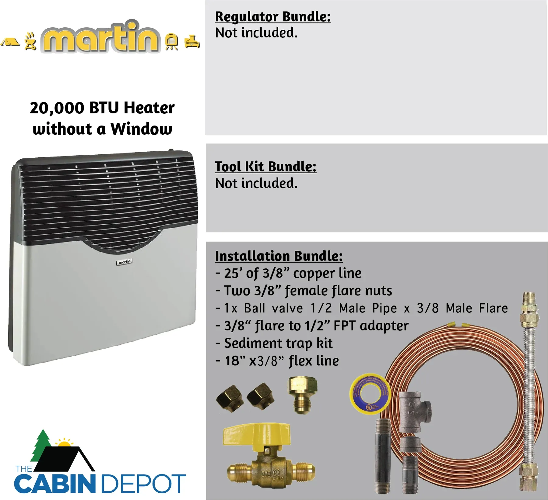 Martin 20000 BTU Propane Direct Vent Heater MDV20P