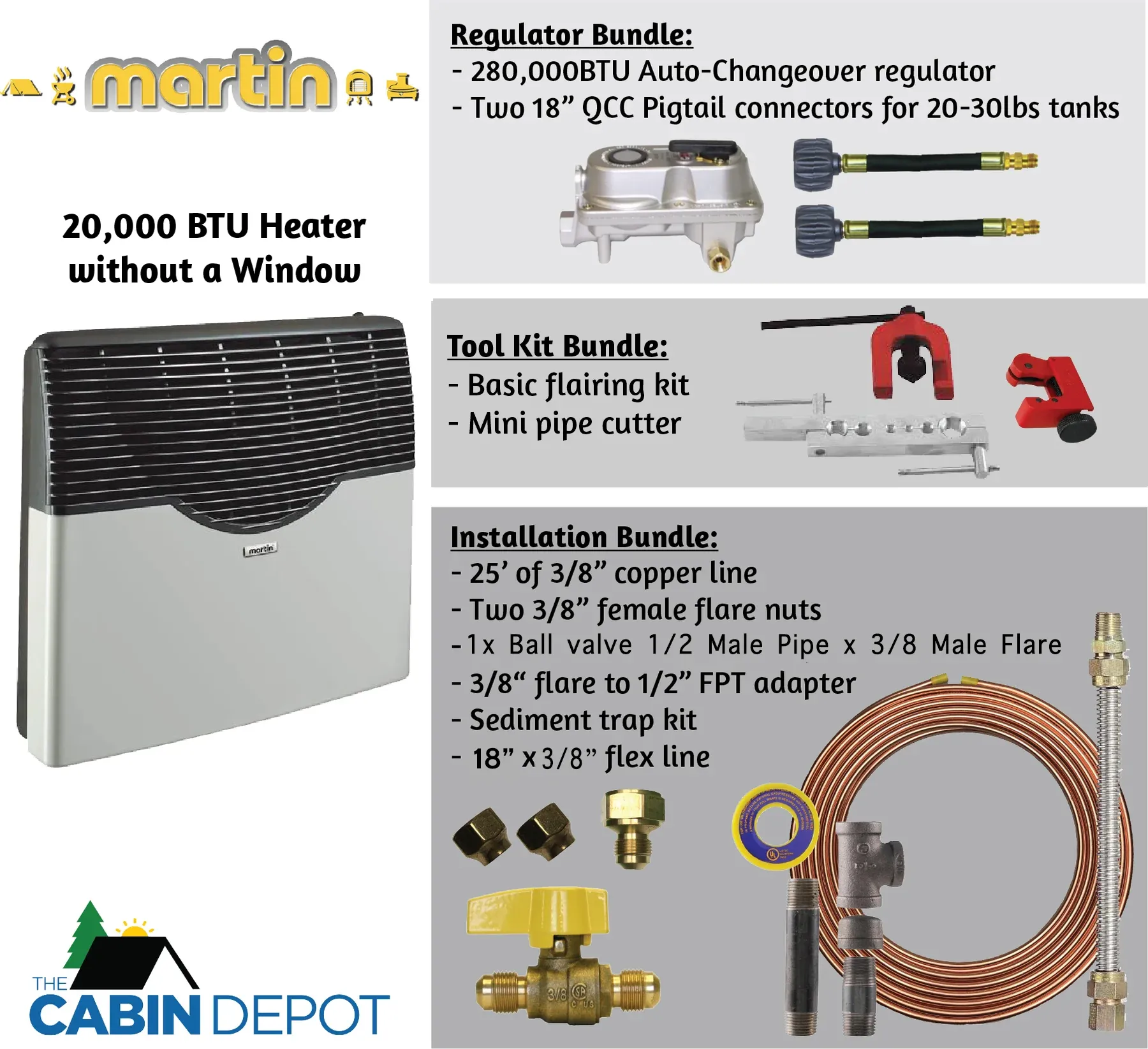 Martin 20000 BTU Propane Direct Vent Heater MDV20P