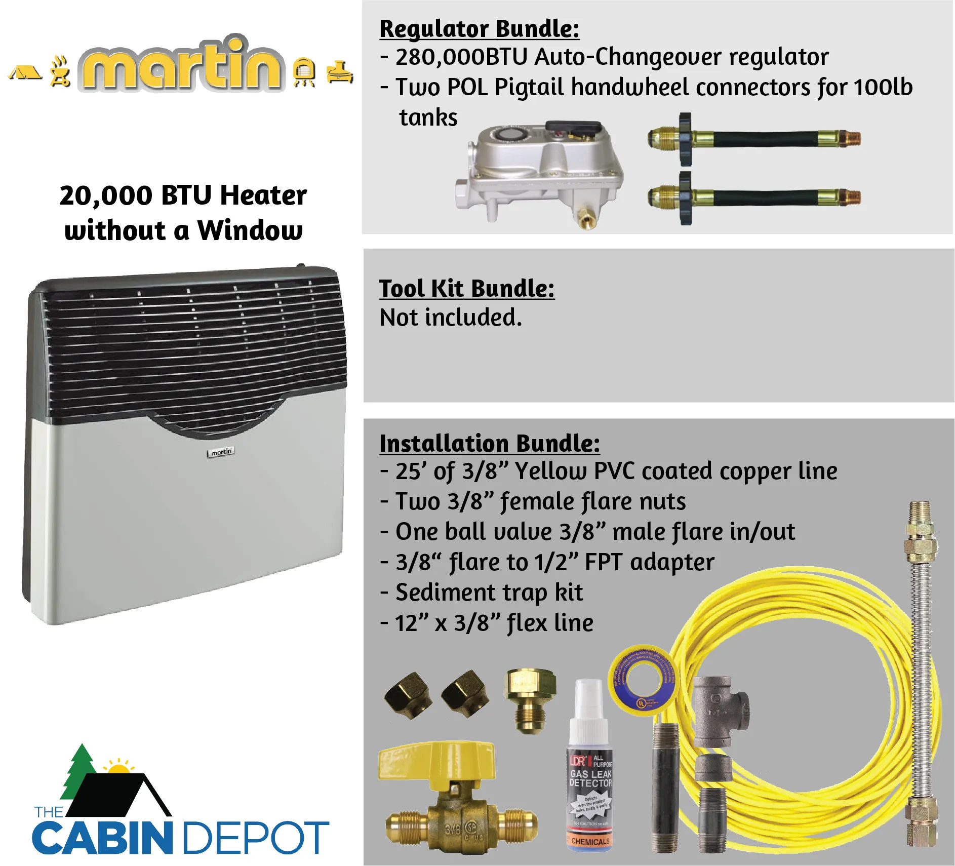 Martin 20000 BTU Propane Direct Vent Heater MDV20P