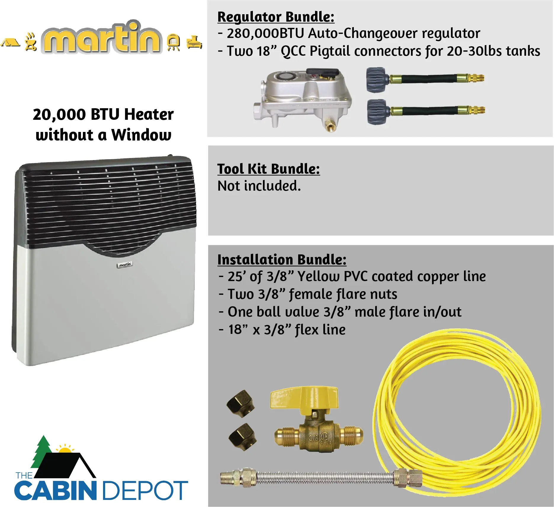 Martin 20000 BTU Propane Direct Vent Heater MDV20P