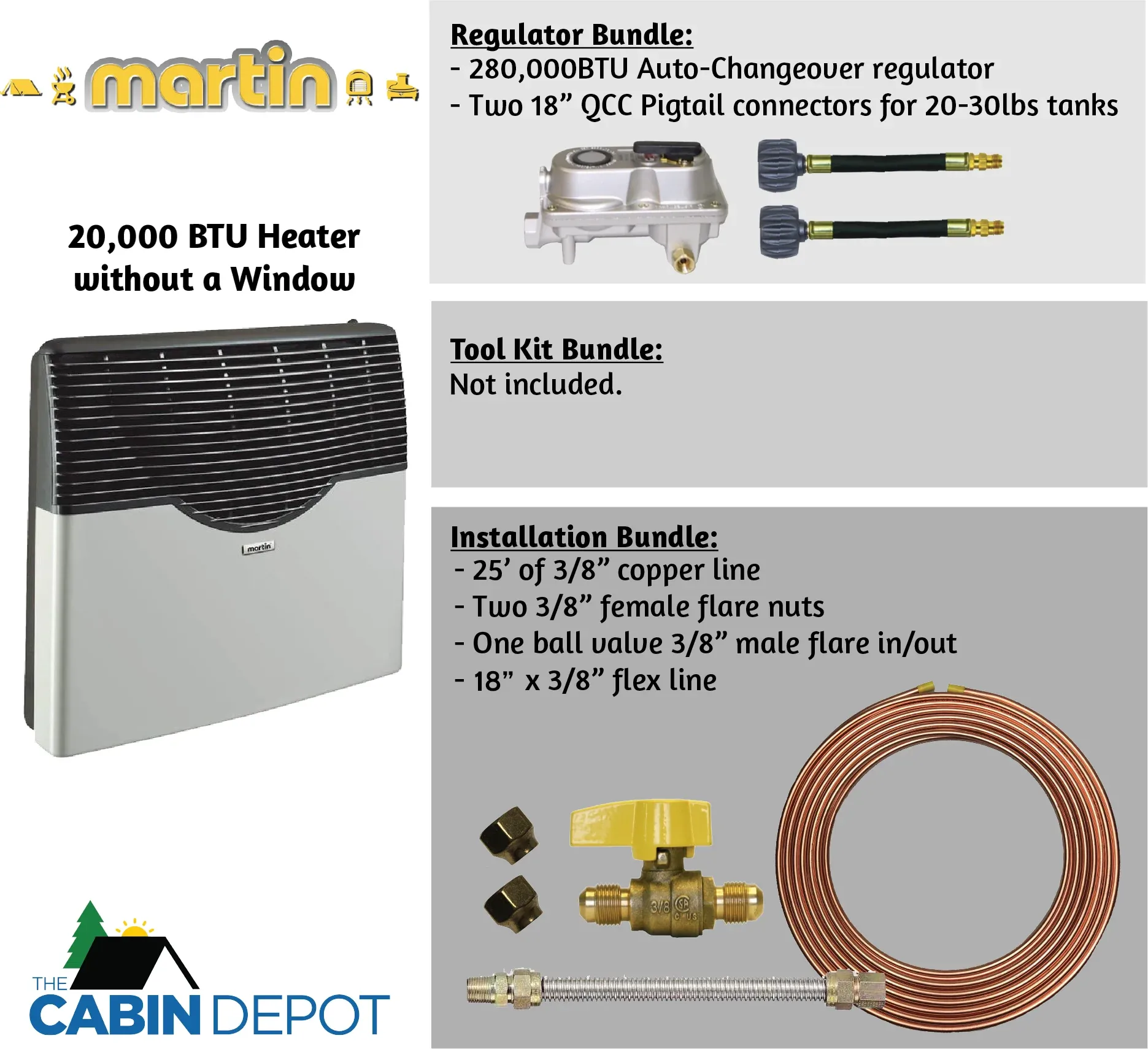 Martin 20000 BTU Propane Direct Vent Heater MDV20P