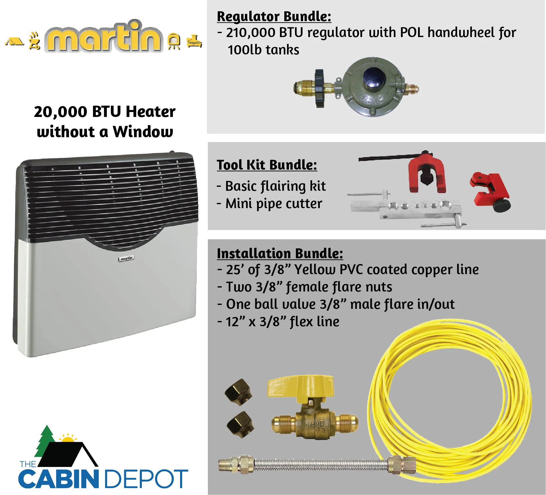 Martin 20000 BTU Propane Direct Vent Heater MDV20P