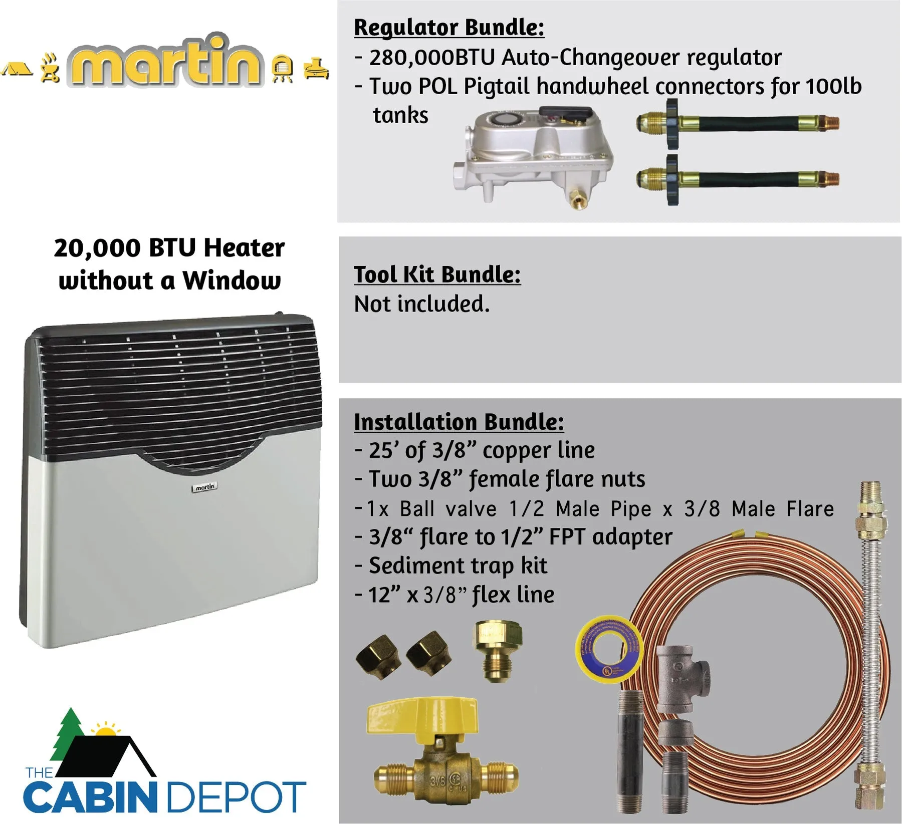 Martin 20000 BTU Propane Direct Vent Heater MDV20P