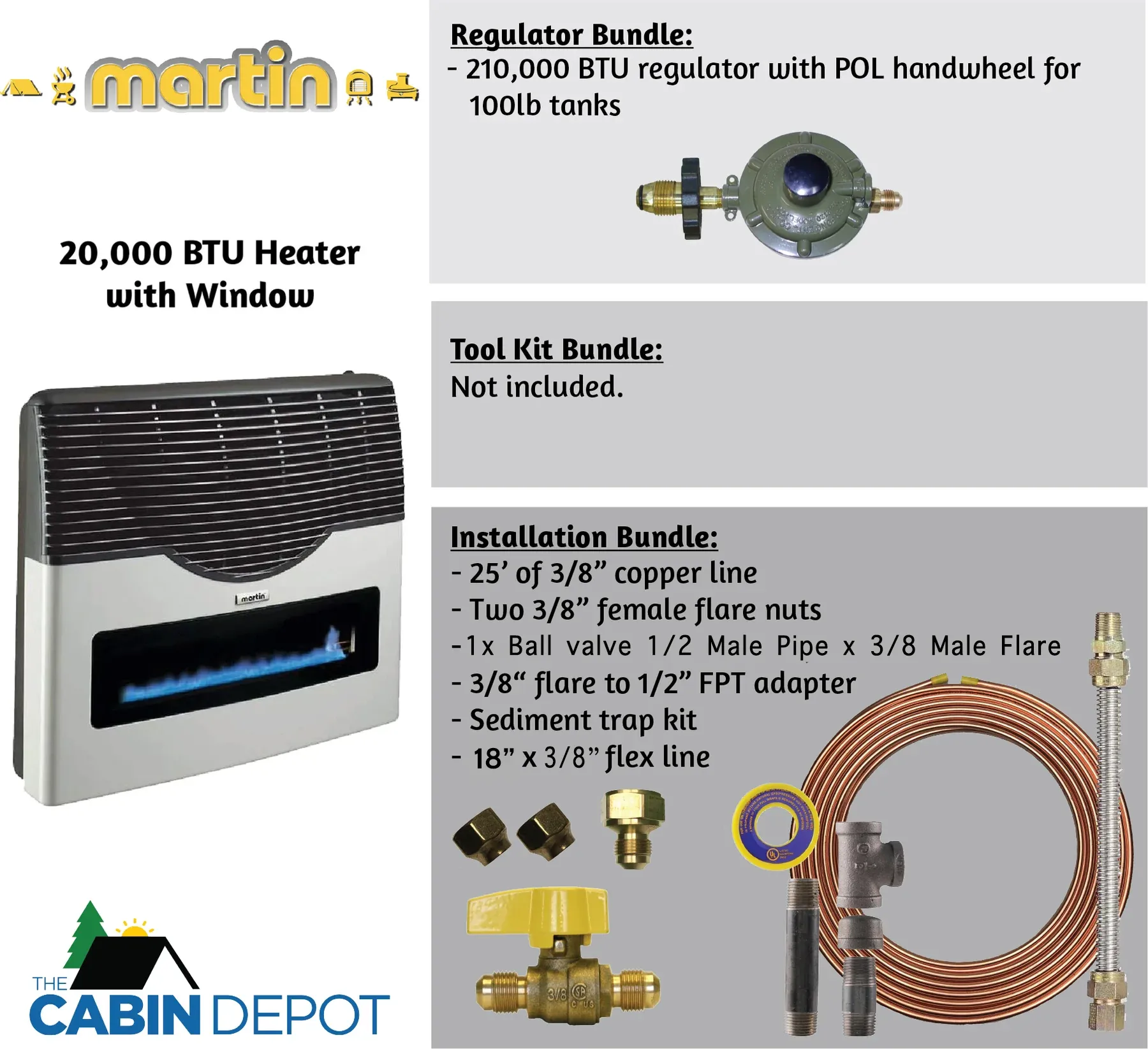 Martin 20000 BTU Propane Direct Vent Heater MDV20VP