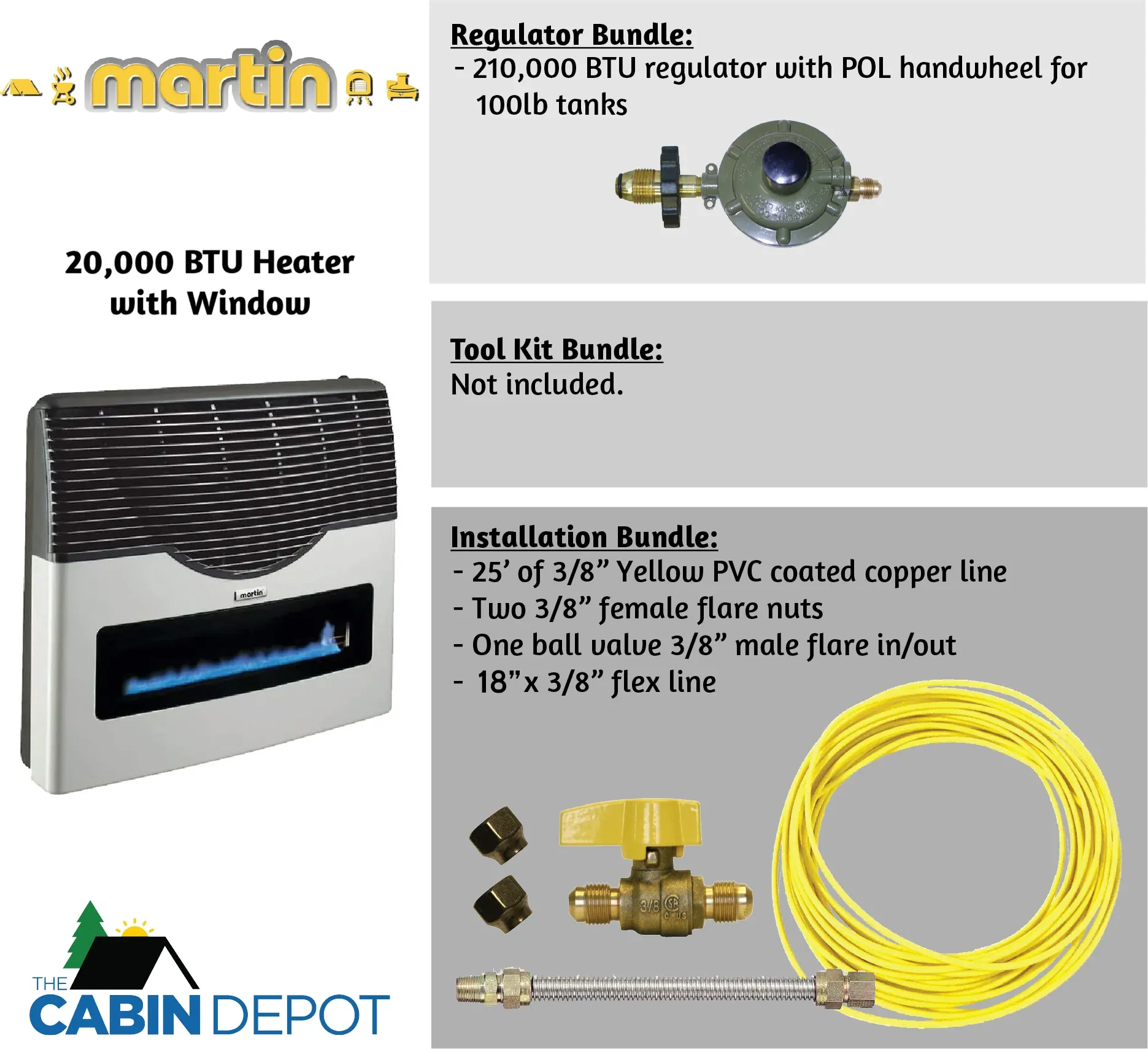 Martin 20000 BTU Propane Direct Vent Heater MDV20VP