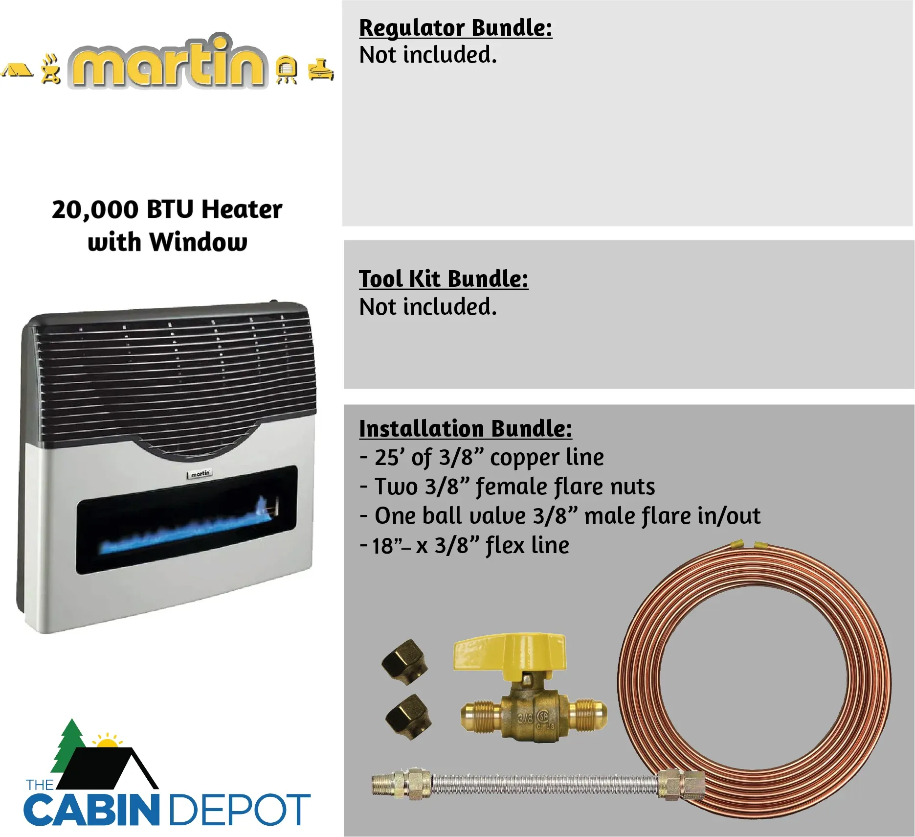 Martin 20000 BTU Propane Direct Vent Heater MDV20VP