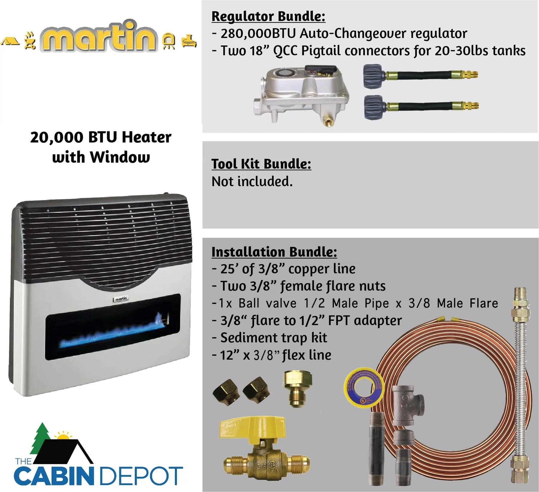 Martin 20000 BTU Propane Direct Vent Heater MDV20VP