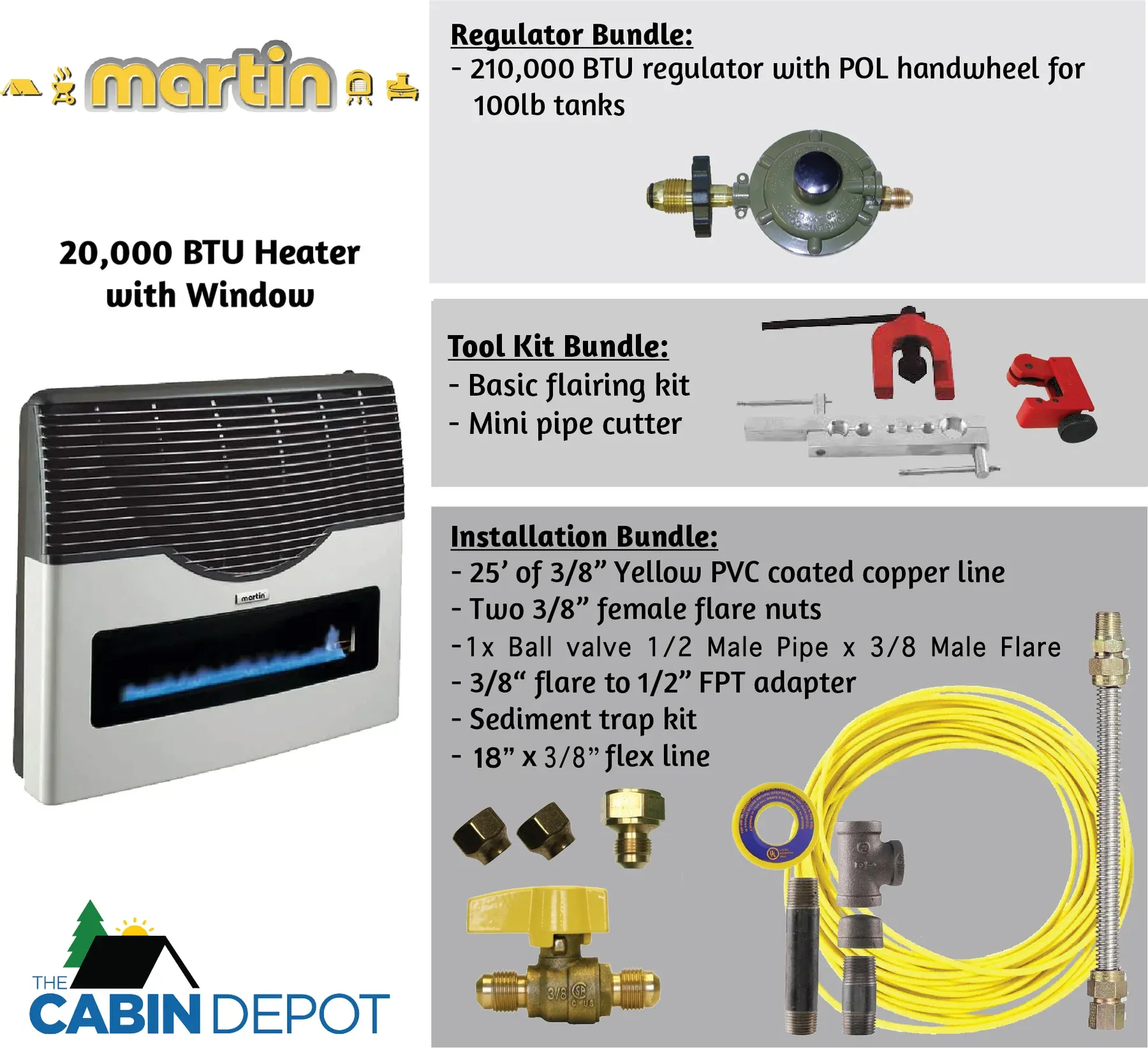 Martin 20000 BTU Propane Direct Vent Heater MDV20VP