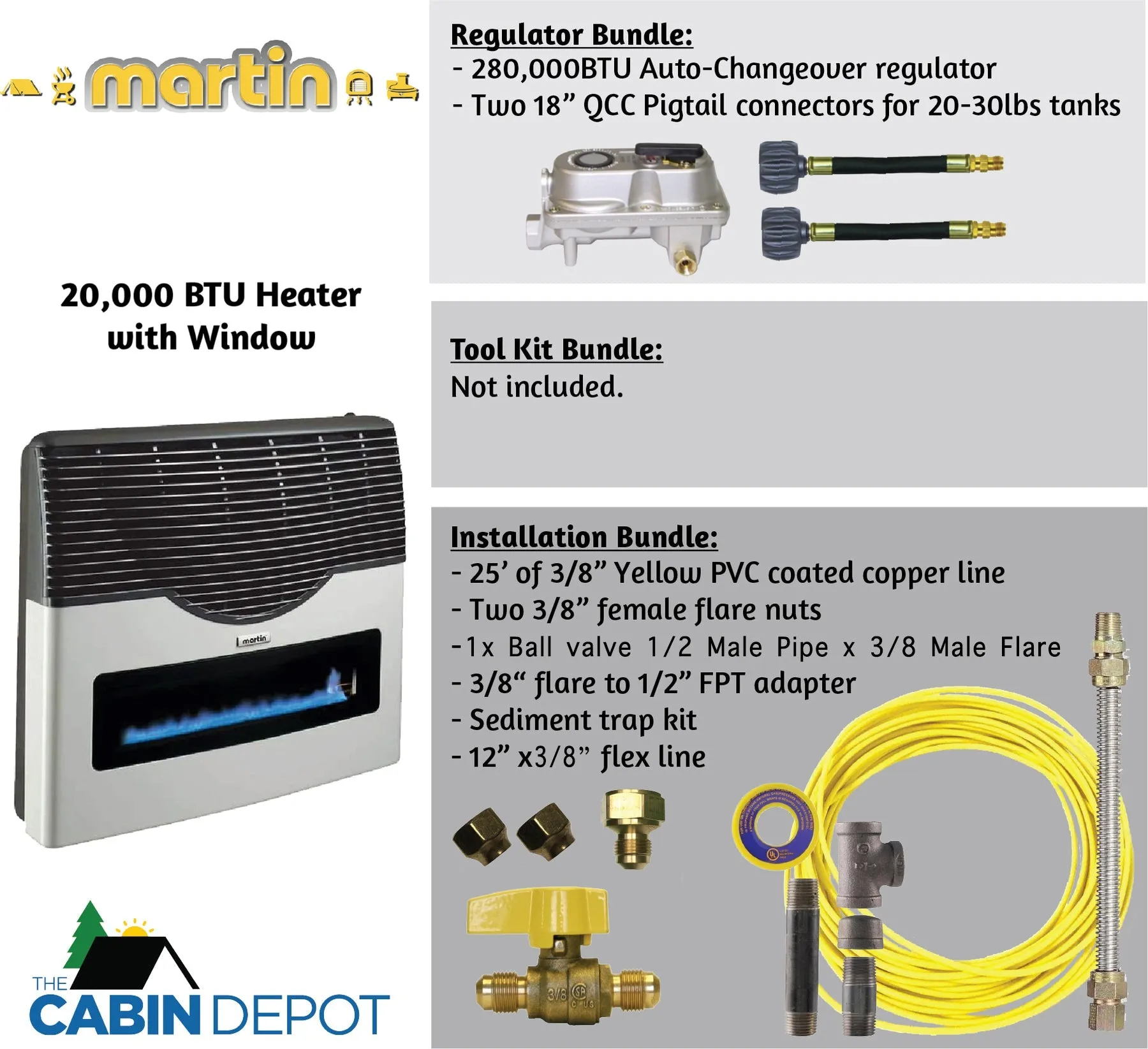 Martin 20000 BTU Propane Direct Vent Heater MDV20VP