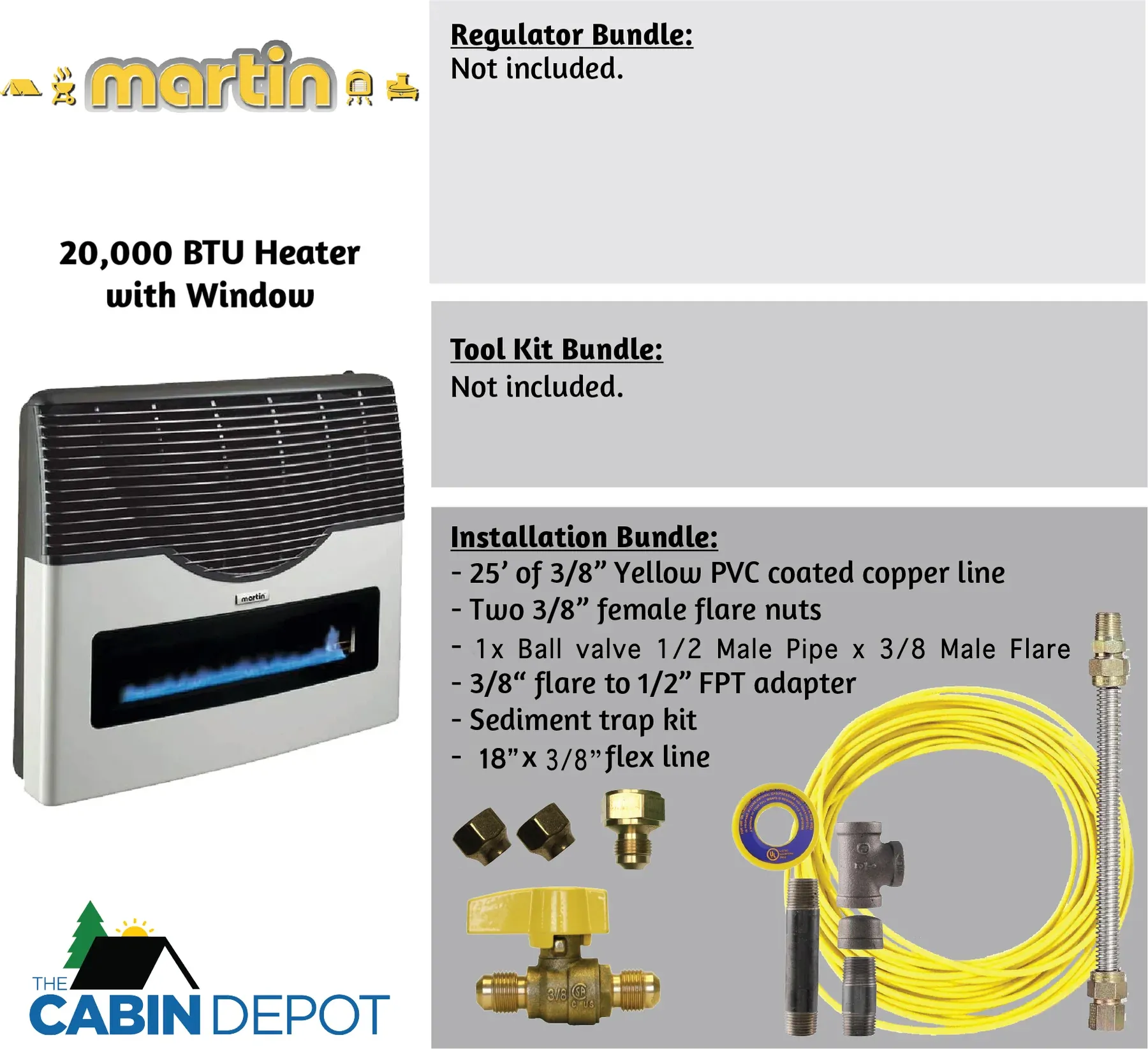 Martin 20000 BTU Propane Direct Vent Heater MDV20VP