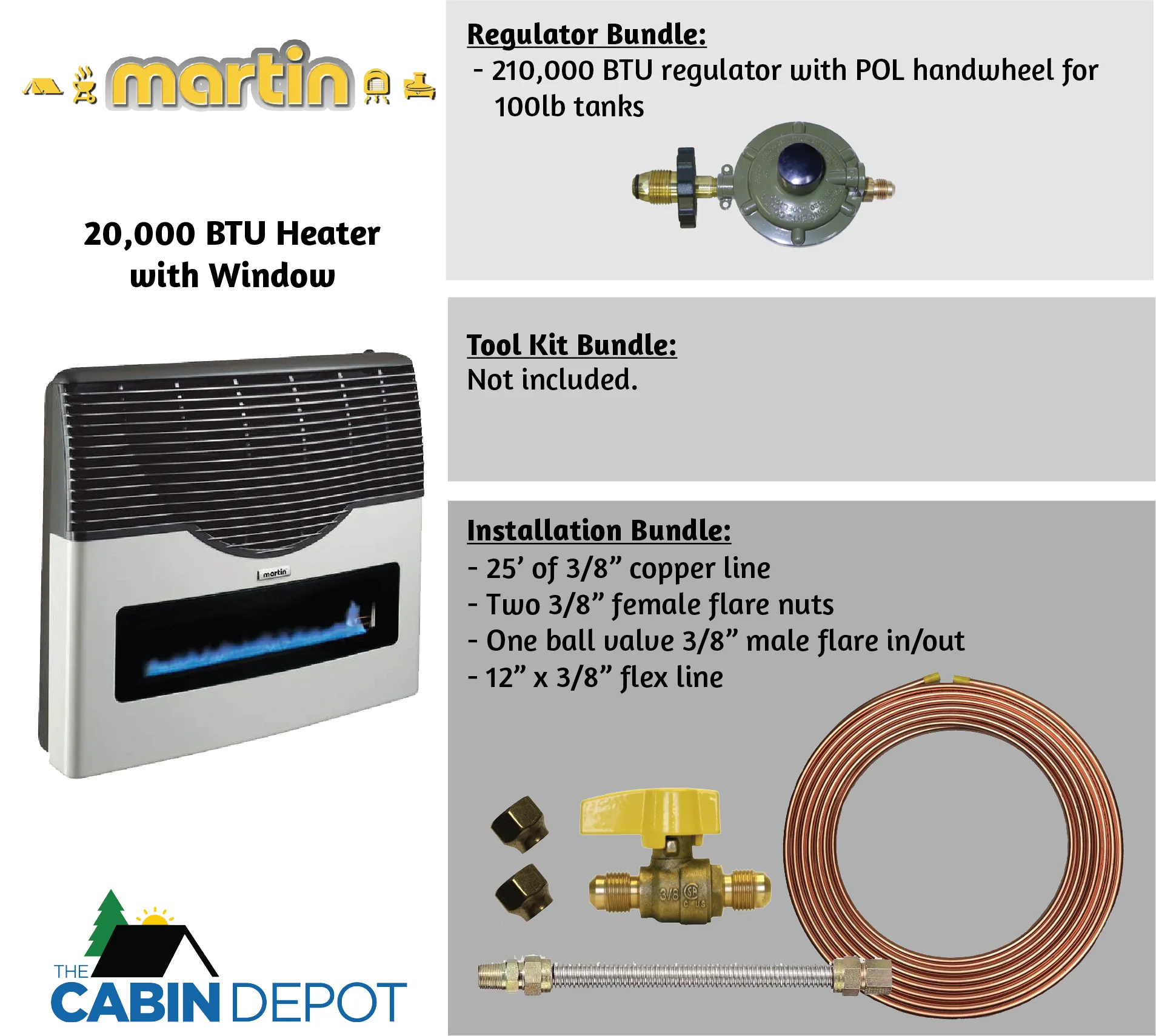 Martin 20000 BTU Propane Direct Vent Heater MDV20VP