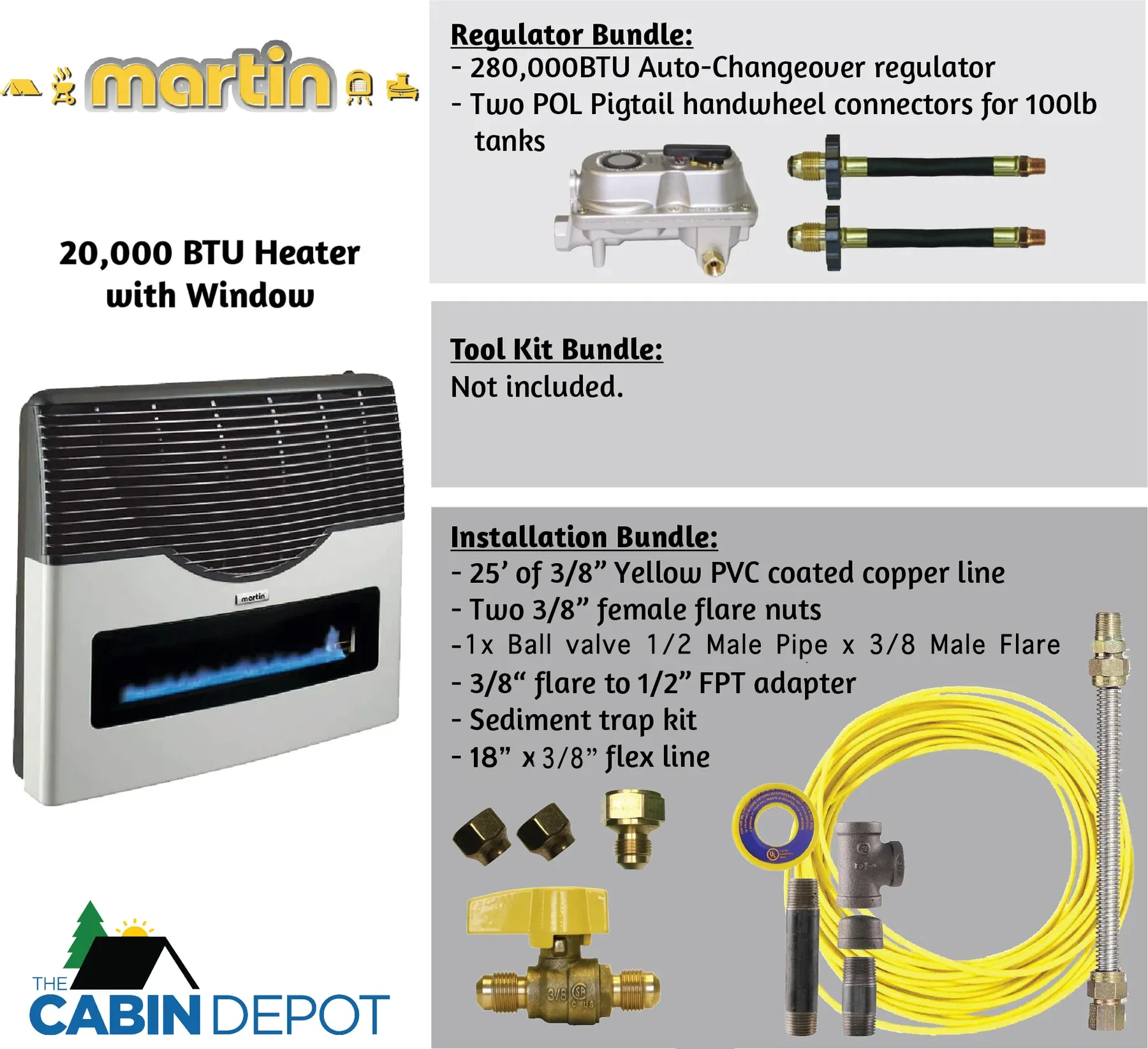 Martin 20000 BTU Propane Direct Vent Heater MDV20VP