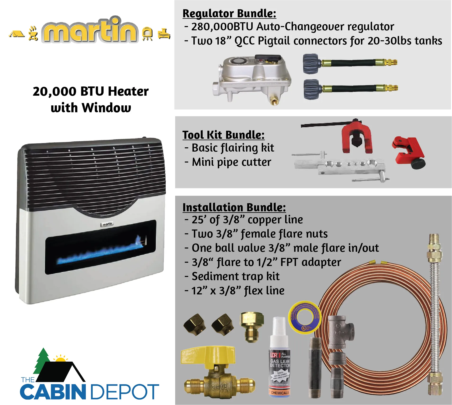 Martin 20000 BTU Propane Direct Vent Heater MDV20VP