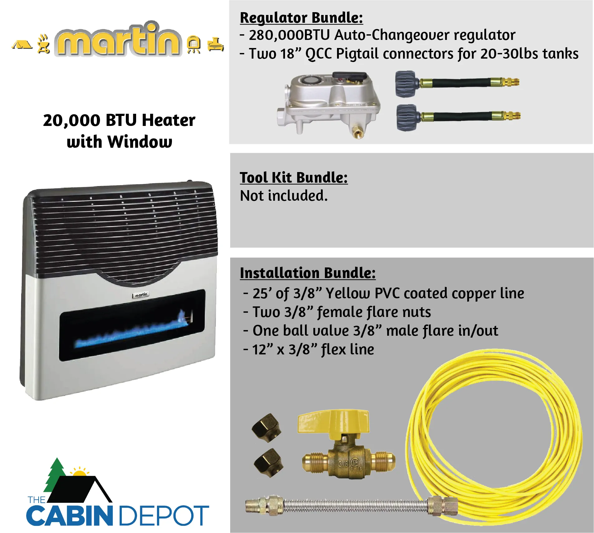 Martin 20000 BTU Propane Direct Vent Heater MDV20VP