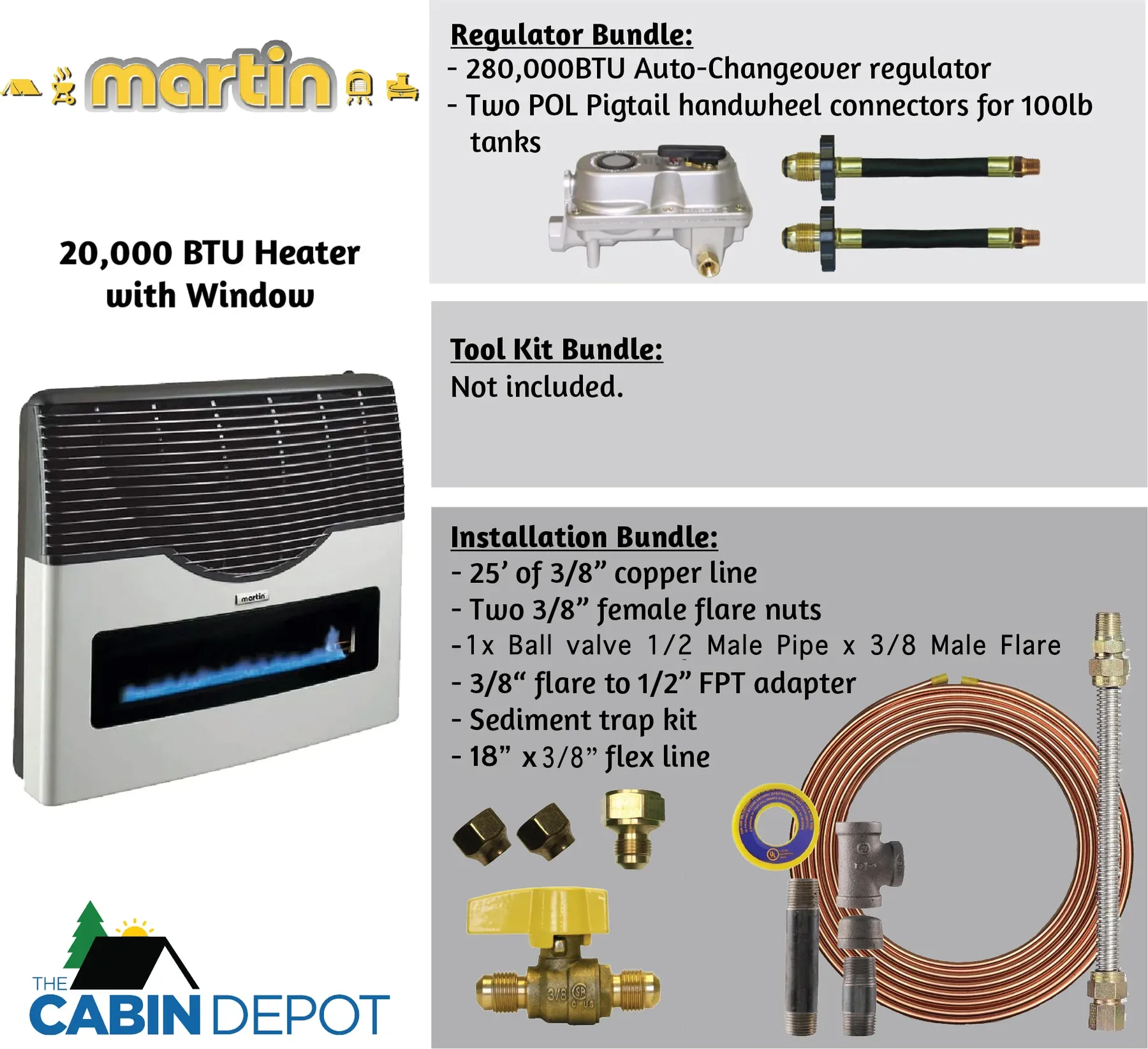 Martin 20000 BTU Propane Direct Vent Heater MDV20VP