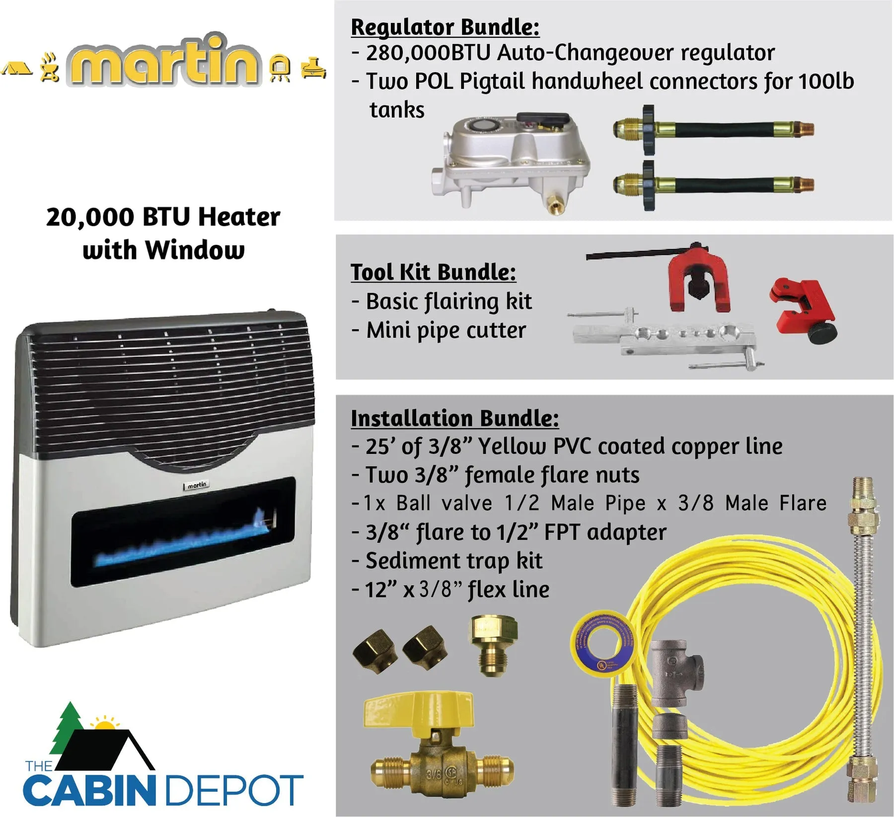 Martin 20000 BTU Propane Direct Vent Heater MDV20VP