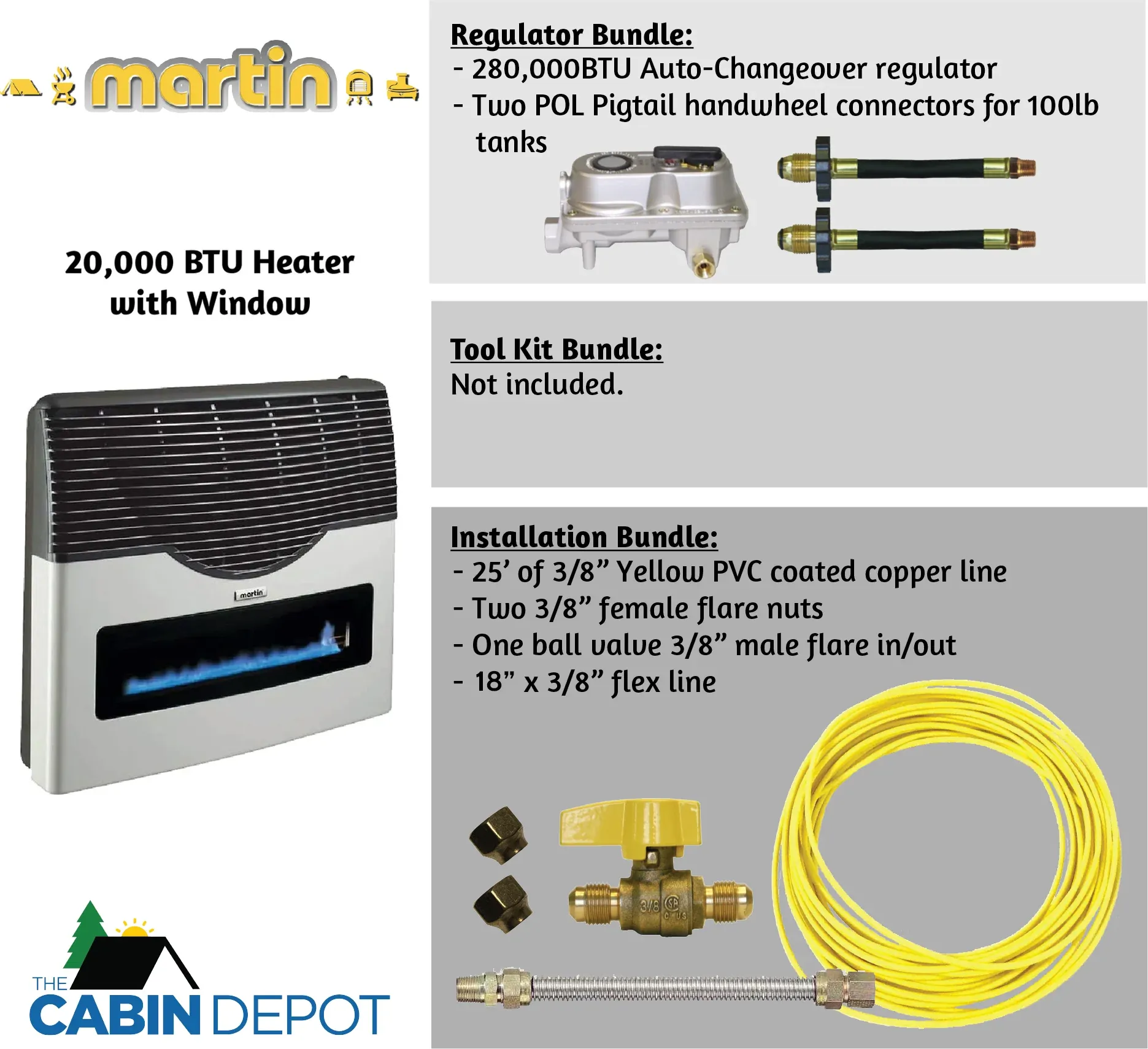 Martin 20000 BTU Propane Direct Vent Heater MDV20VP