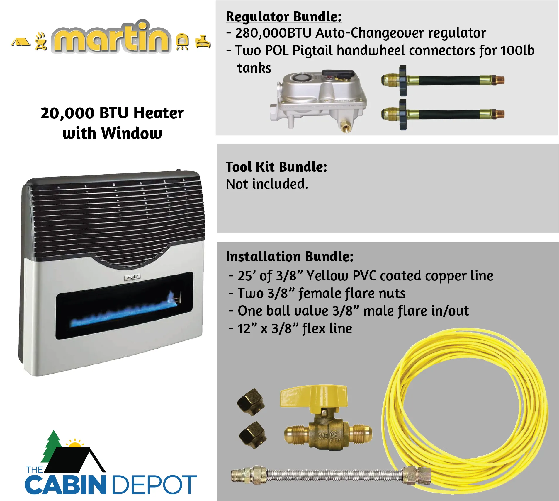 Martin 20000 BTU Propane Direct Vent Heater MDV20VP