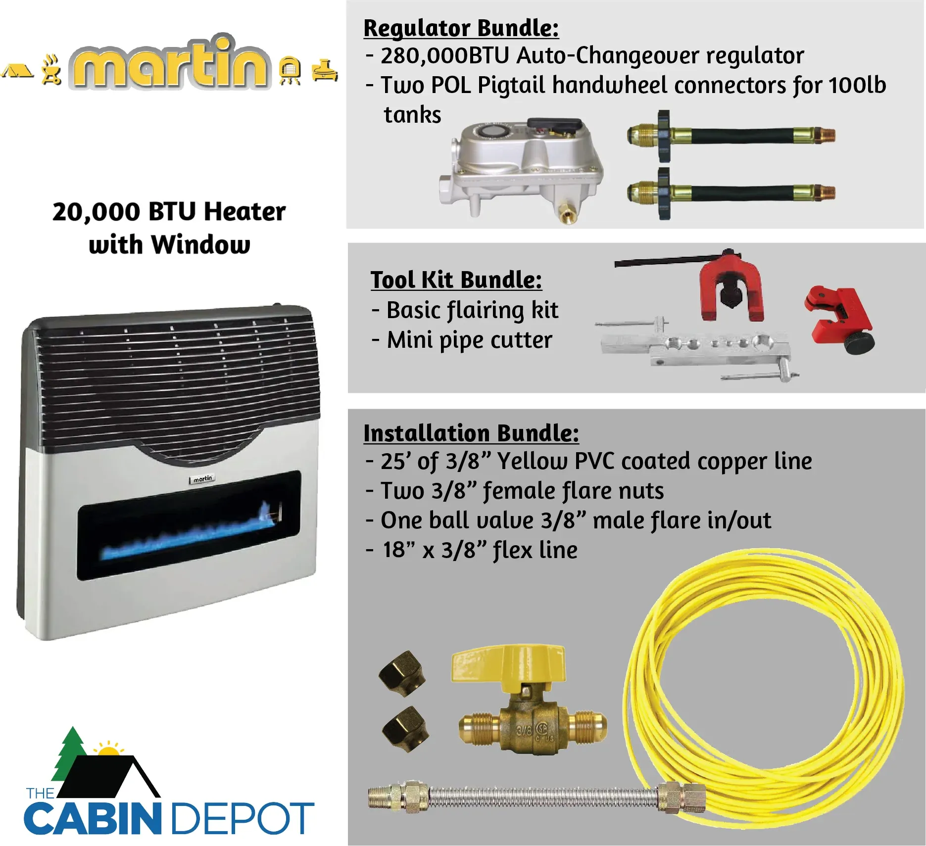 Martin 20000 BTU Propane Direct Vent Heater MDV20VP