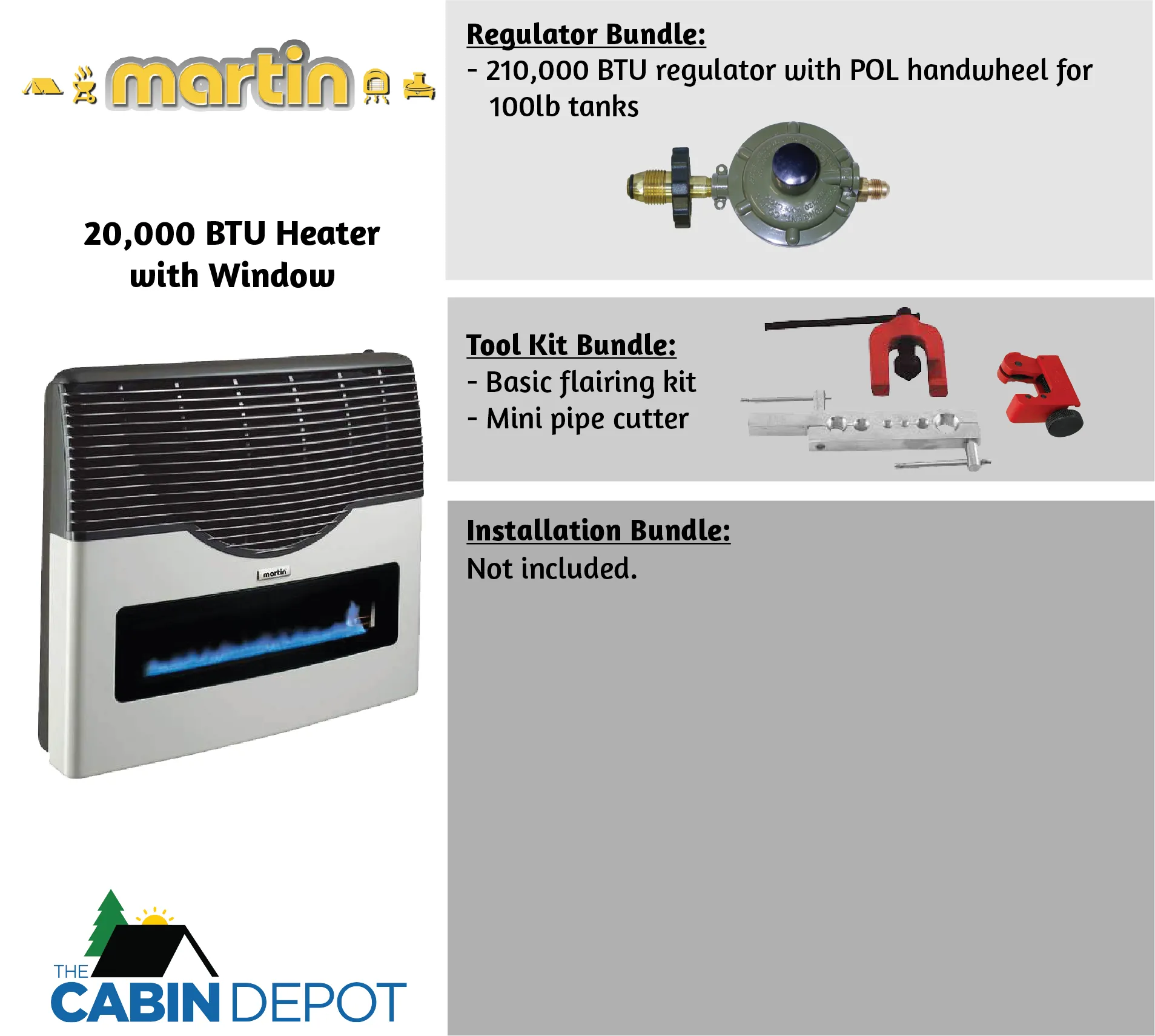 Martin 20000 BTU Propane Direct Vent Heater MDV20VP