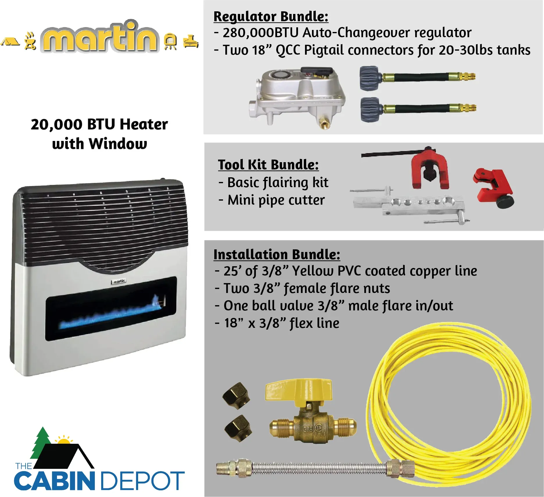 Martin 20000 BTU Propane Direct Vent Heater MDV20VP