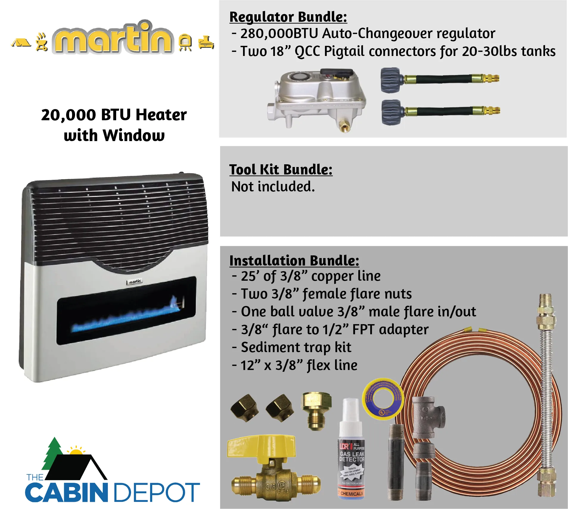 Martin 20000 BTU Propane Direct Vent Heater MDV20VP