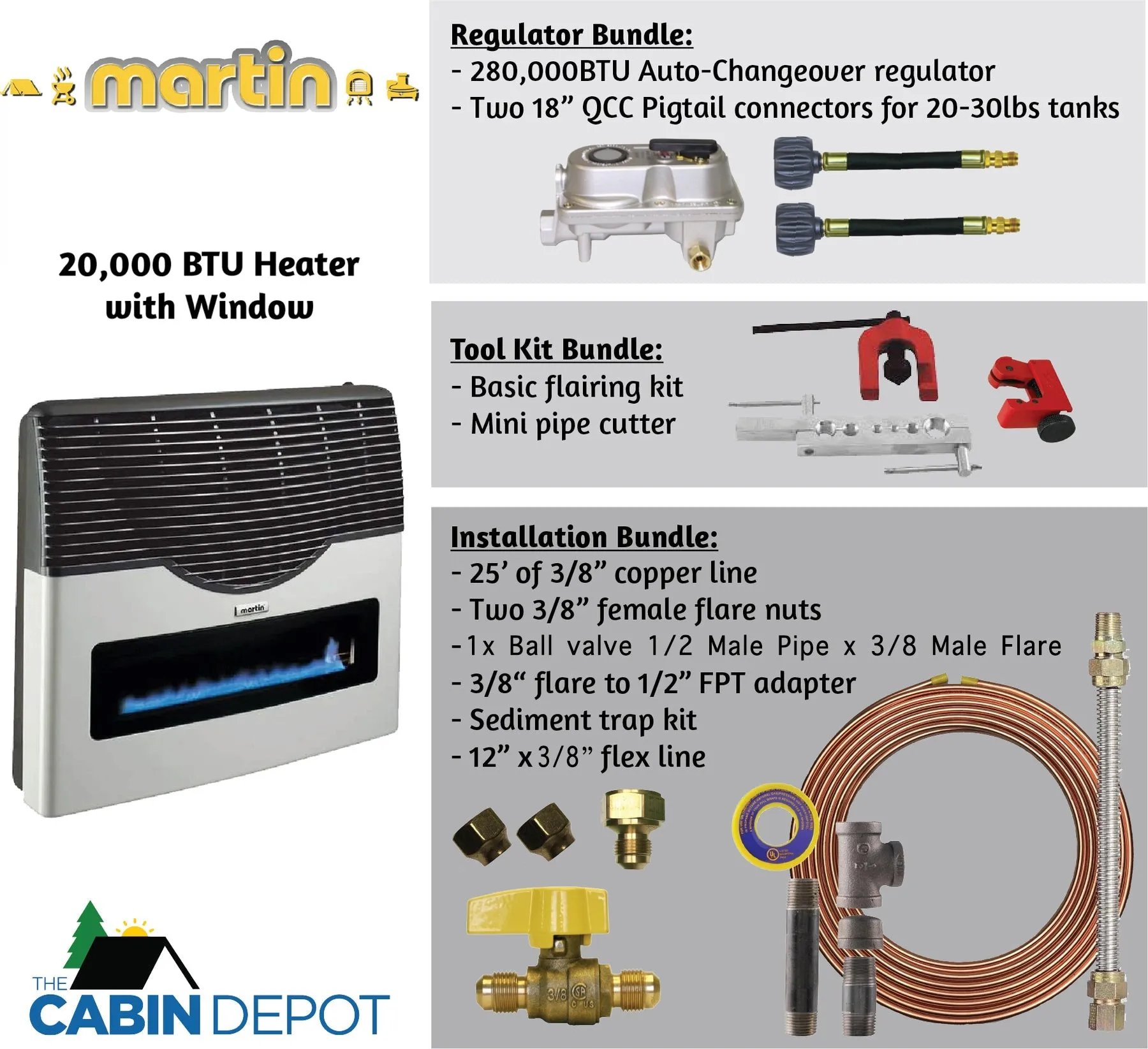 Martin 20000 BTU Propane Direct Vent Heater MDV20VP