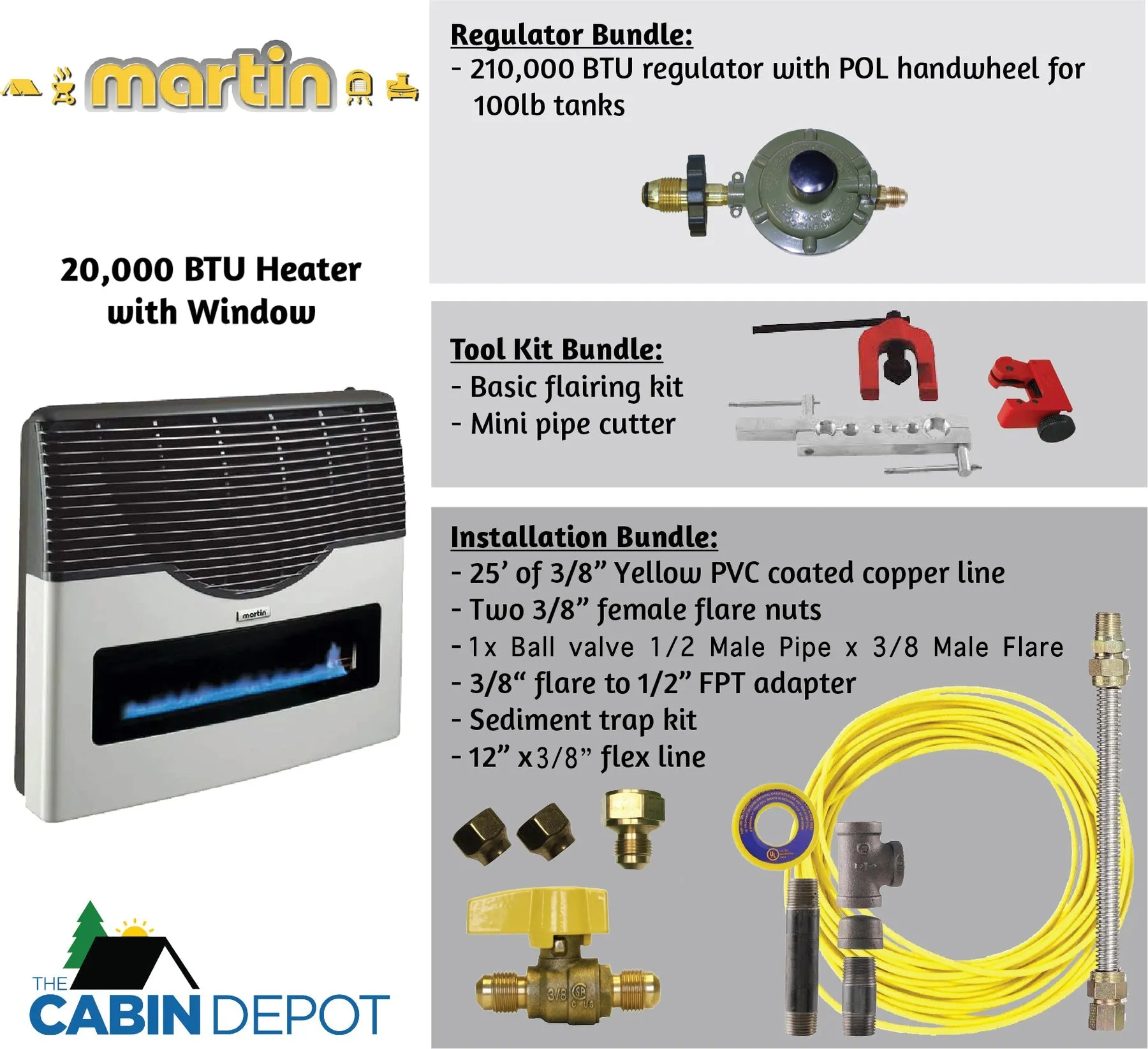 Martin 20000 BTU Propane Direct Vent Heater MDV20VP