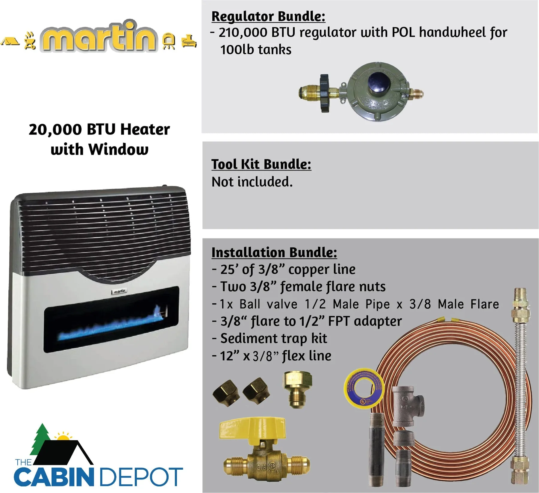 Martin 20000 BTU Propane Direct Vent Heater MDV20VP