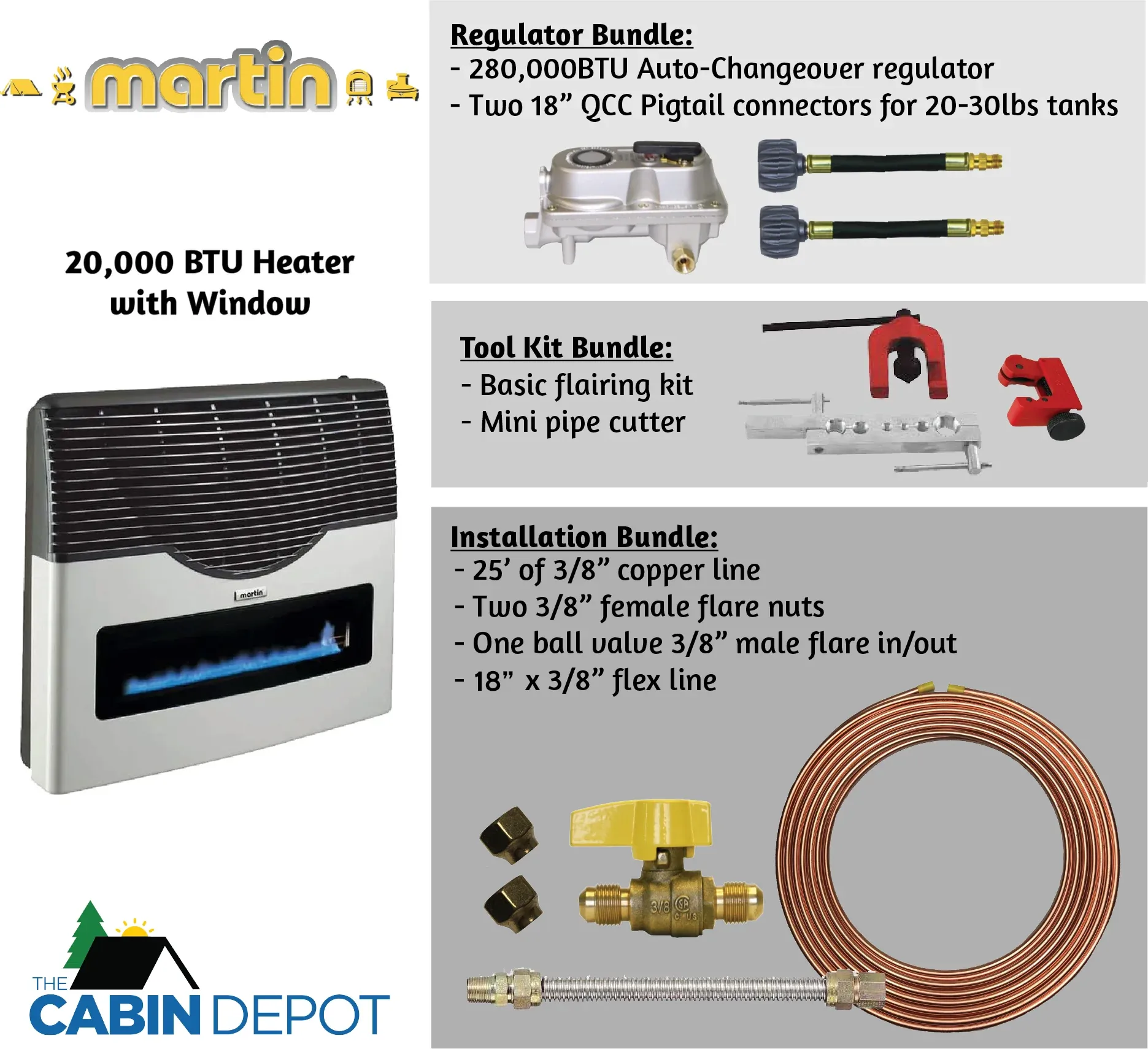 Martin 20000 BTU Propane Direct Vent Heater MDV20VP