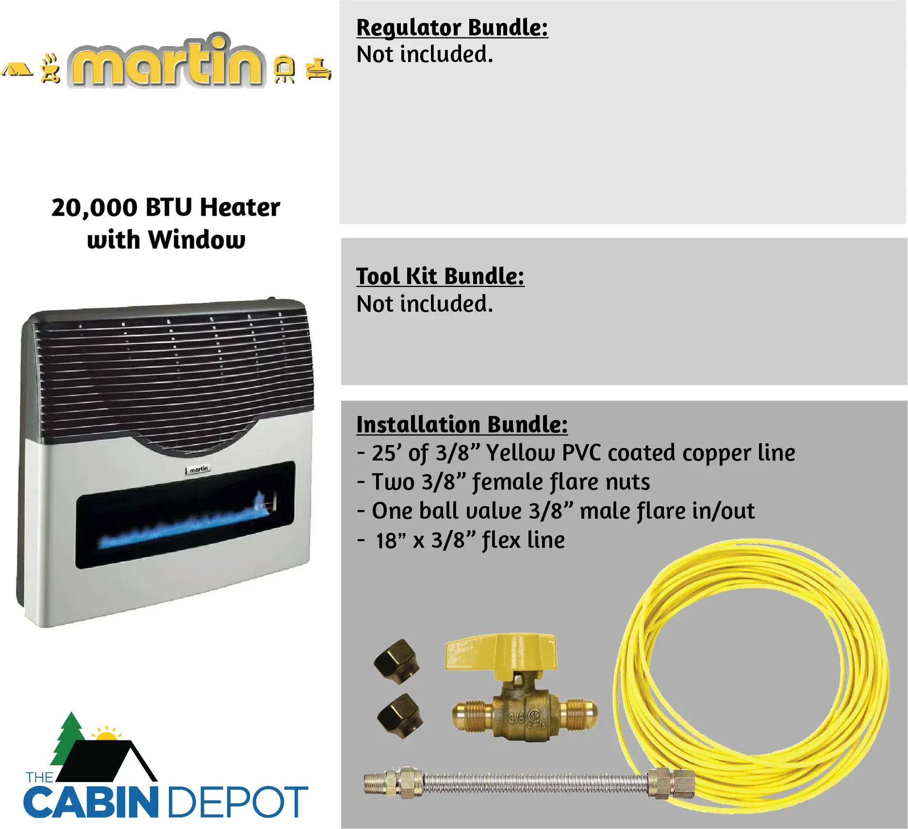 Martin 20000 BTU Propane Direct Vent Heater MDV20VP