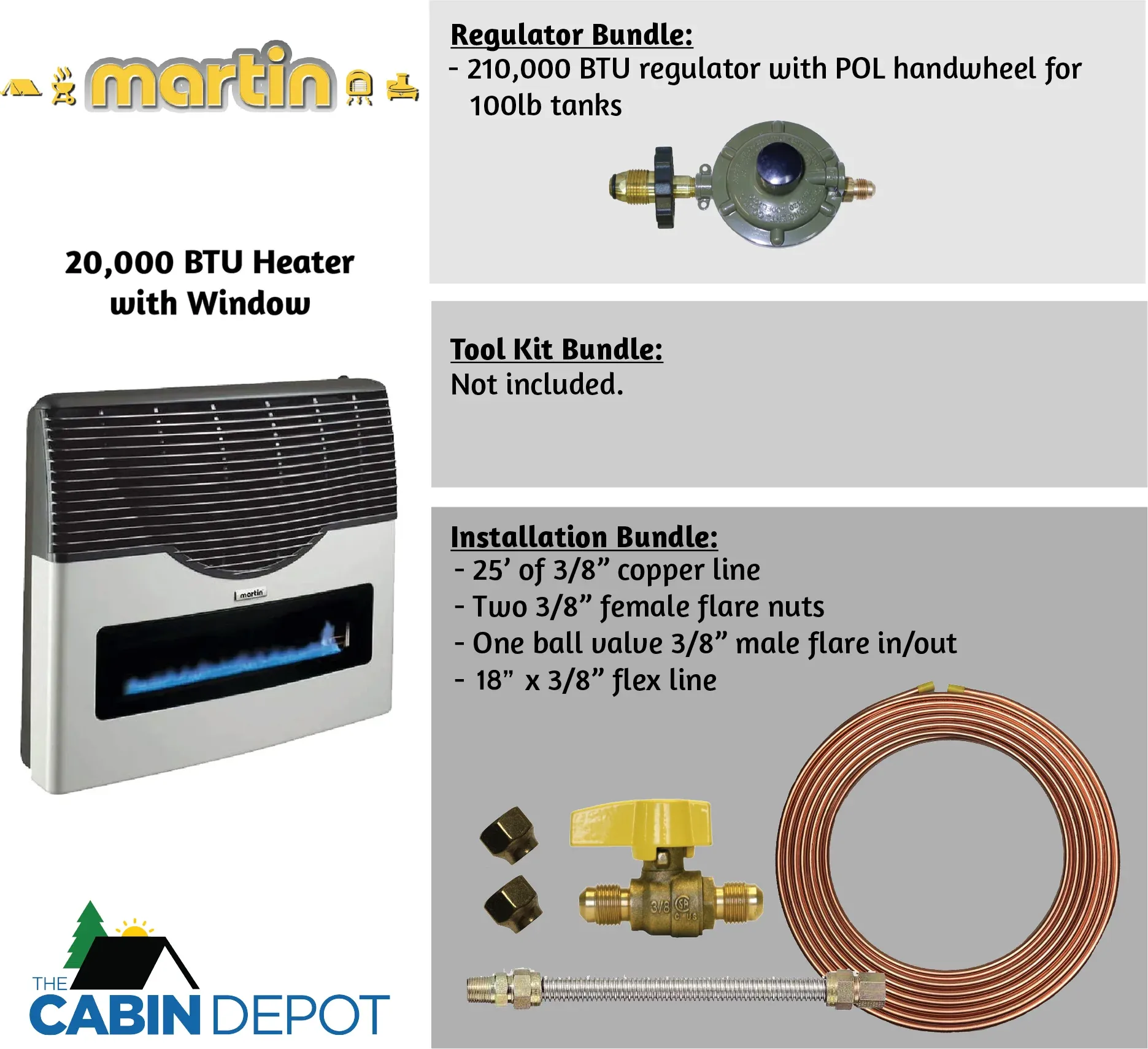 Martin 20000 BTU Propane Direct Vent Heater MDV20VP