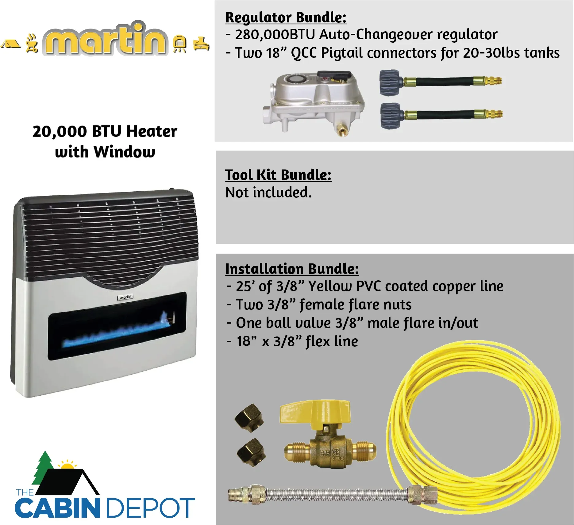 Martin 20000 BTU Propane Direct Vent Heater MDV20VP